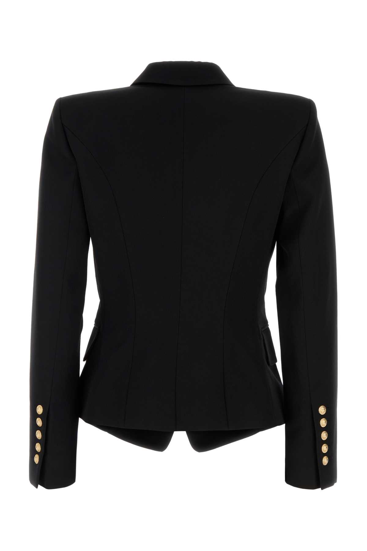 Balmain Black Wool Blazer In Black