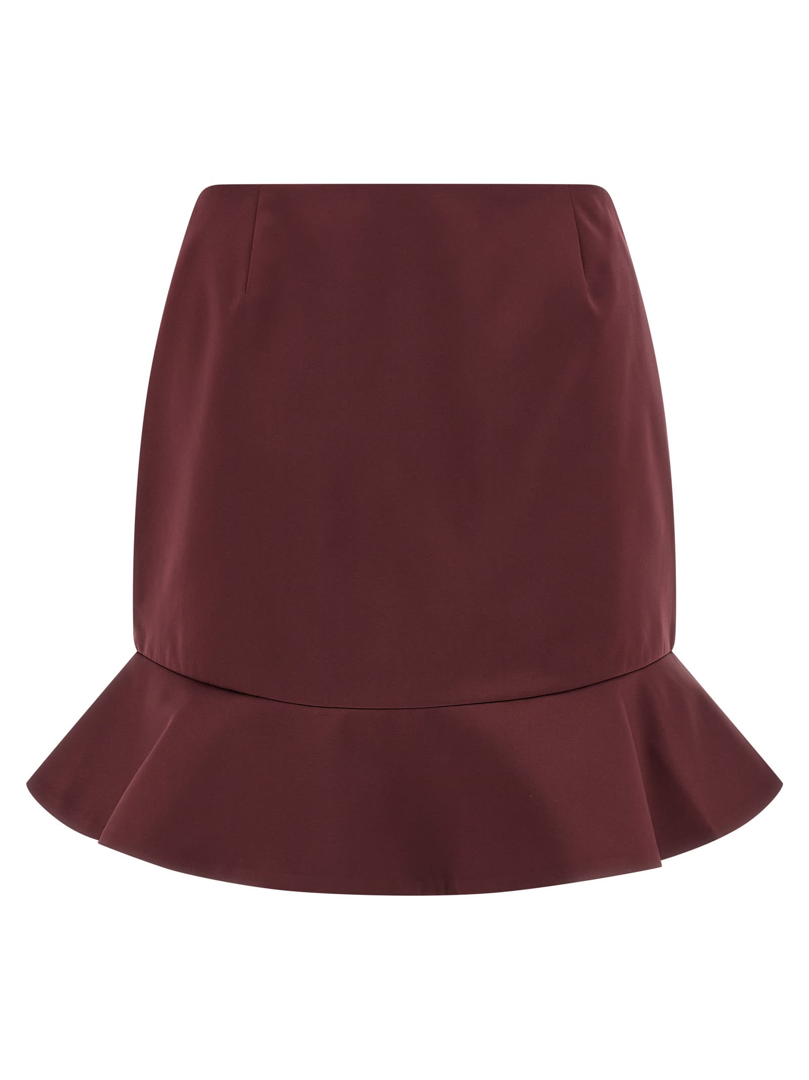 Rotate Birger Christensen Flounced Skirt In Burgundy