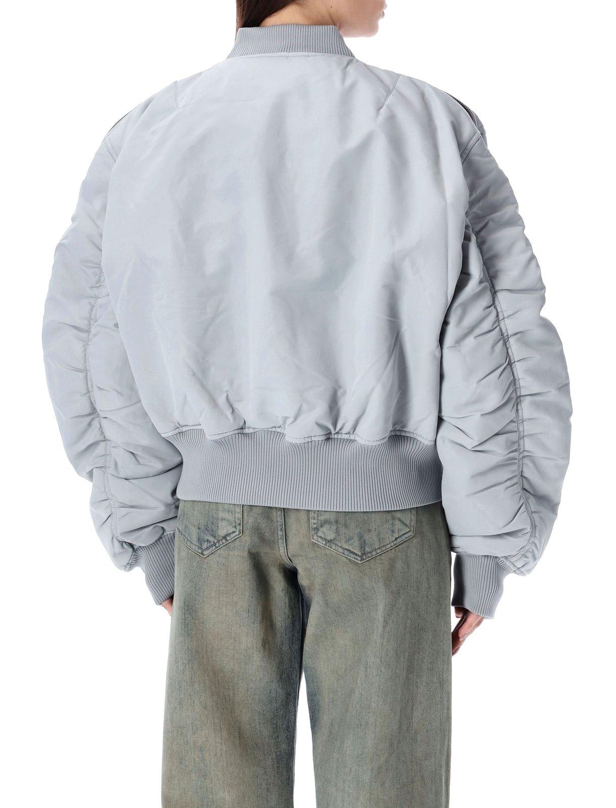 Shop Acne Studios Zip-up Bomber Jacket In Grey