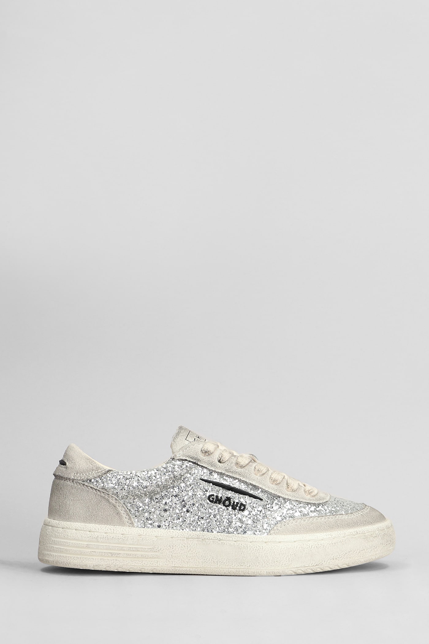 Lido Brushed Sneakers In Silver Glitter