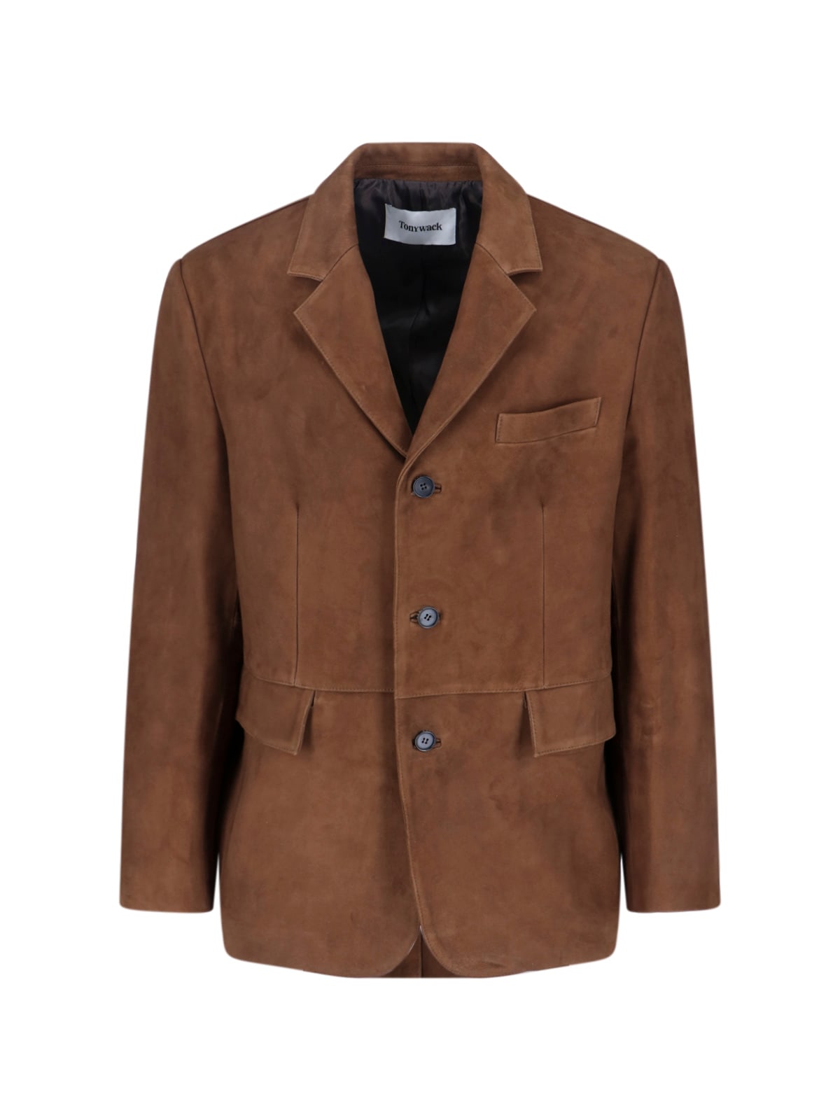 Tonywack Contemporary Jacket With Notched Lapel And Pockets In Brown
