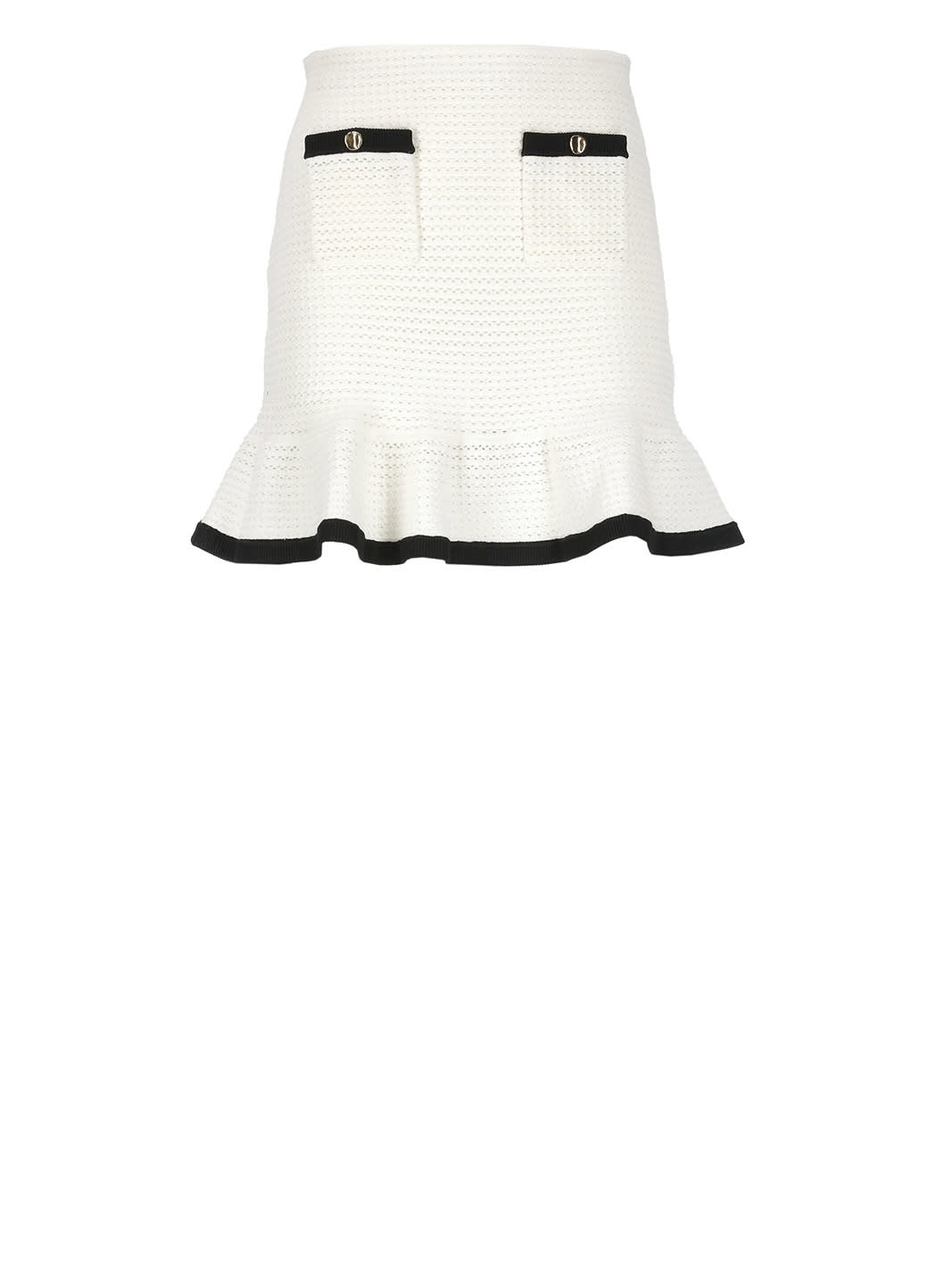 Shop Self-portrait Crochet Skirt In White