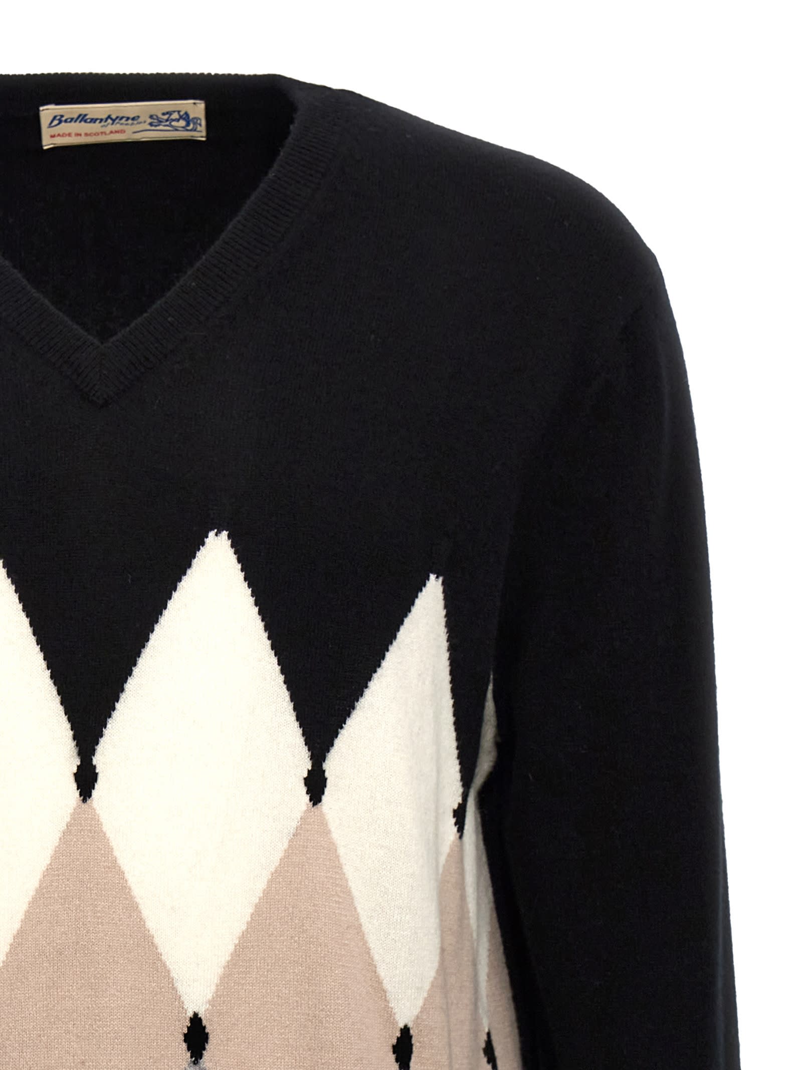 Shop Ballantyne Argyle Sweater In Black