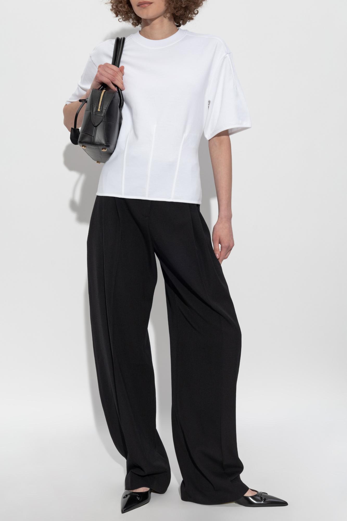 Alexander Mcqueen Top A Corsetto In Jersey In White