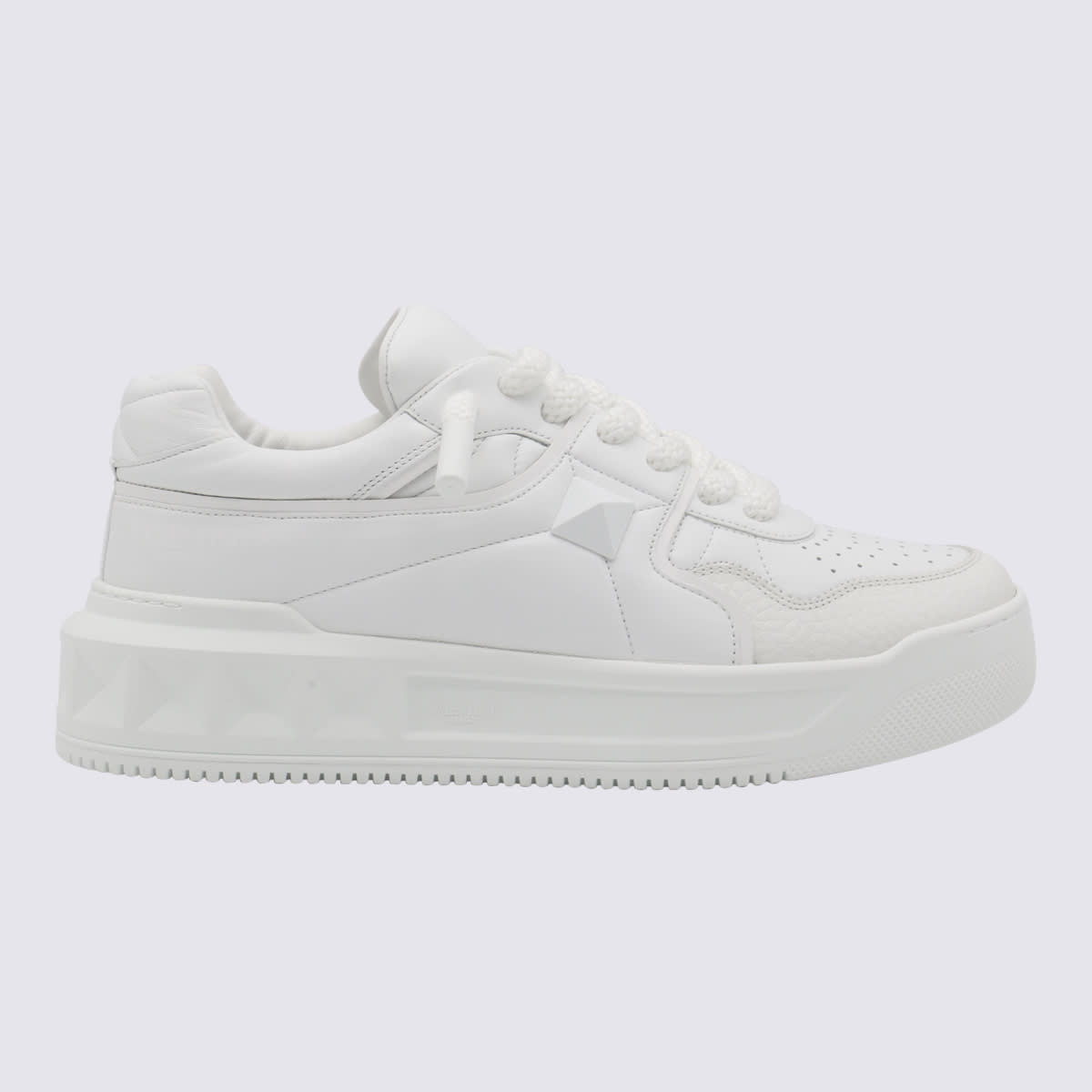 Shop Valentino White Leather Sneakers