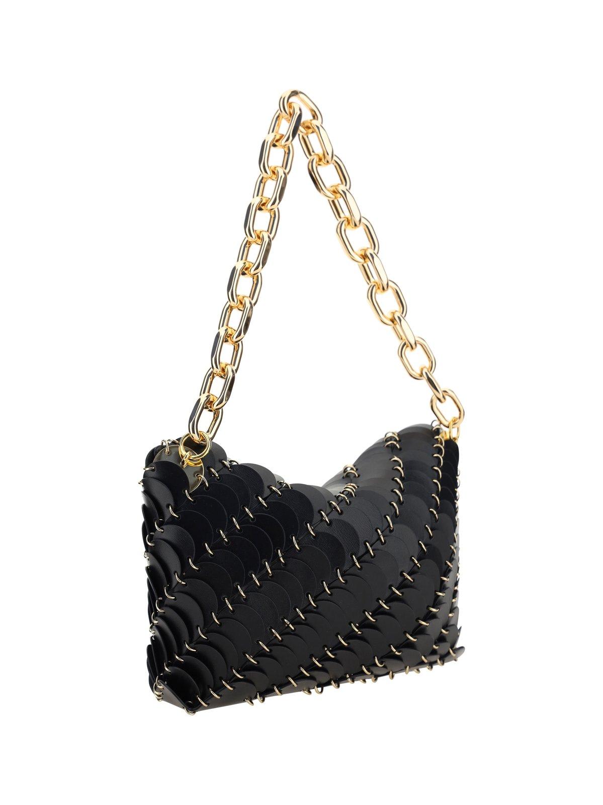 Shop Rabanne Panelled Chain-link Shoulder Bag In Black