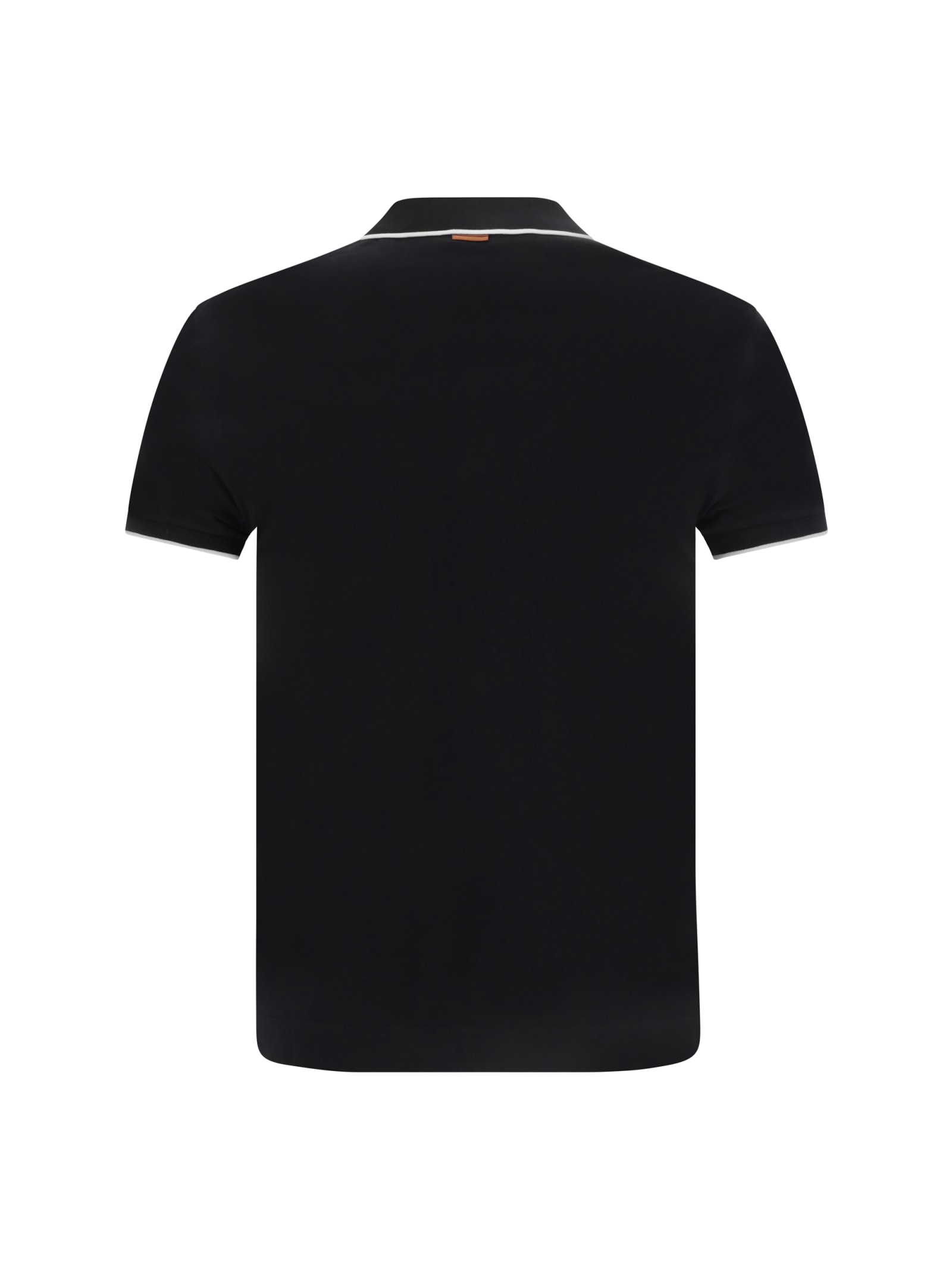 Shop Zegna Polo Shirt In Black