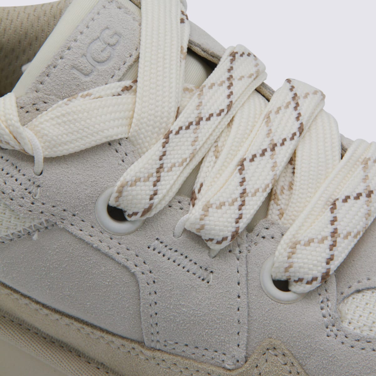 Ugg Cream-colored Suede And Mesh Sneakers In Neutral