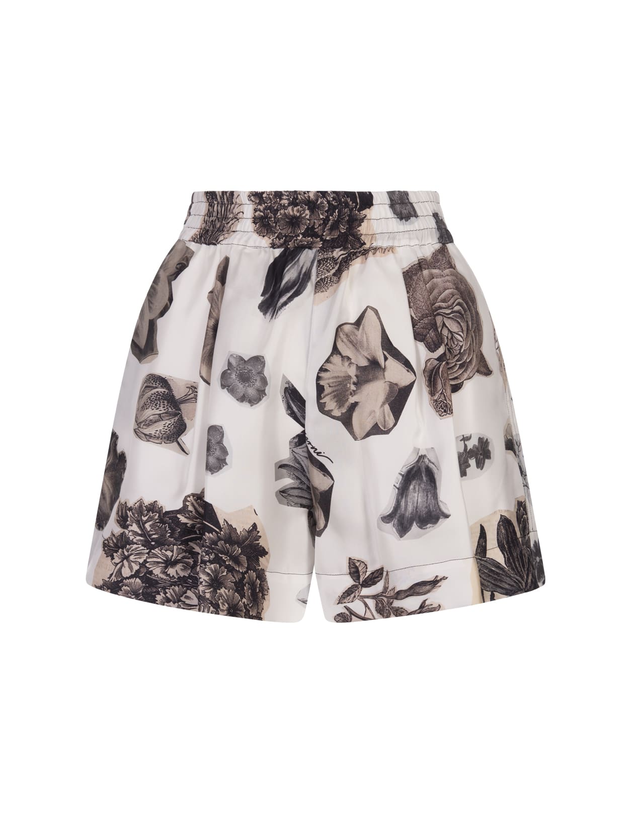 Marni Shorts With Nocturnal Print In White