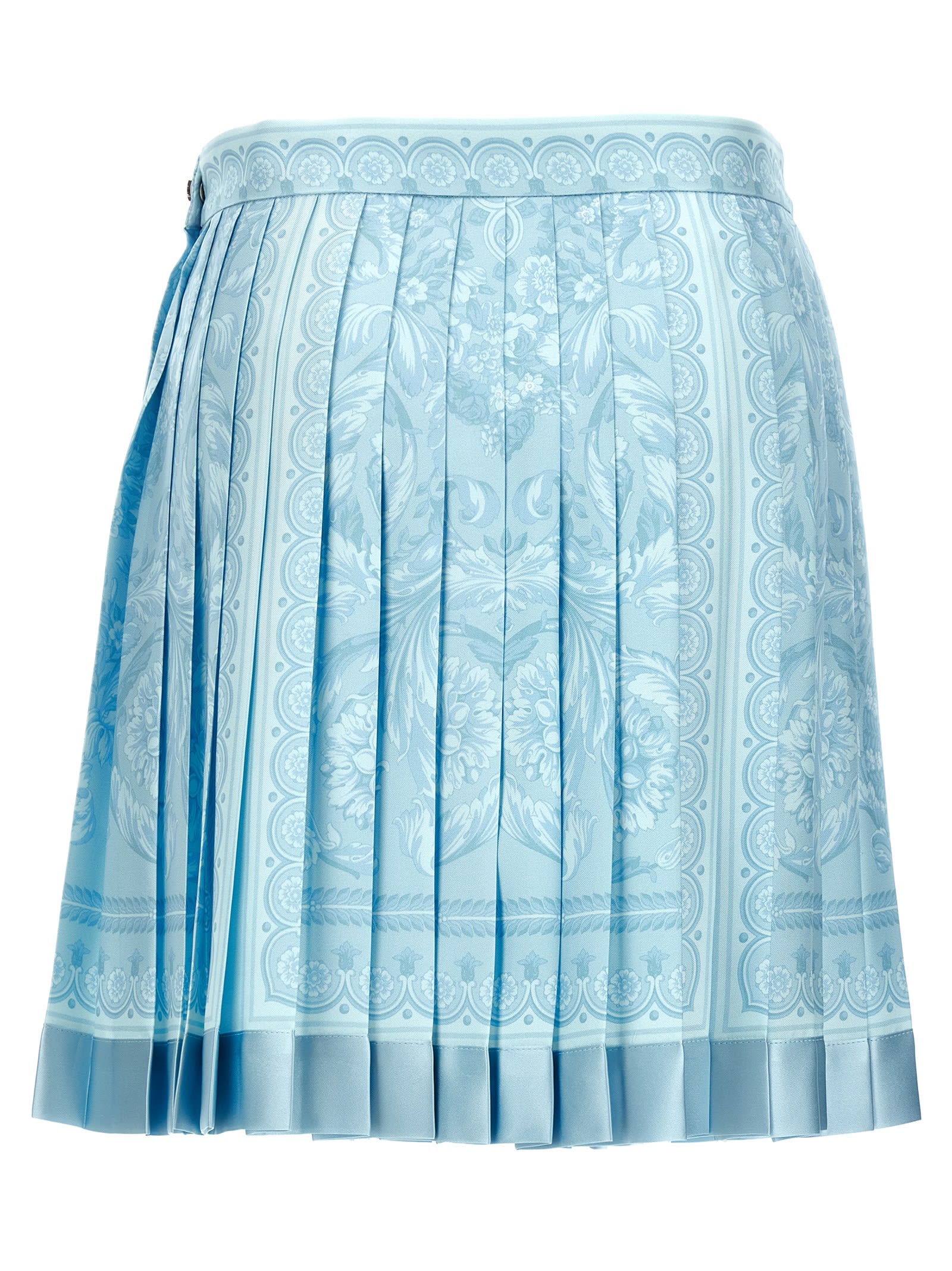 Shop Versace Barocco Skirt In Light Blue