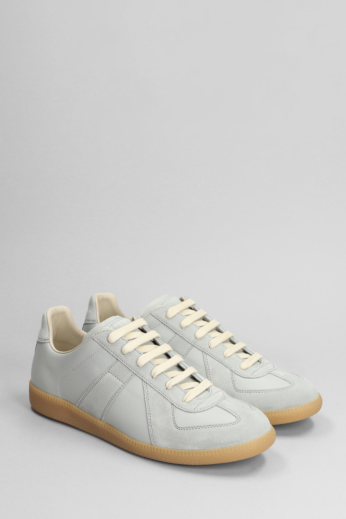 Shop Maison Margiela Replica Sneakers In Grey Leather