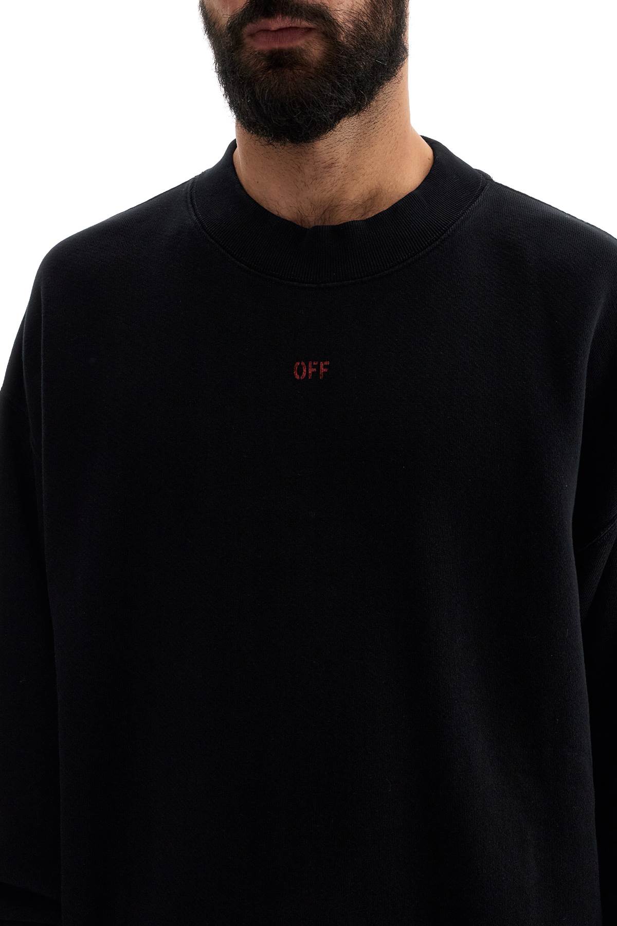 Shop Off-white Oversized Crewneck In Black - Red (black)