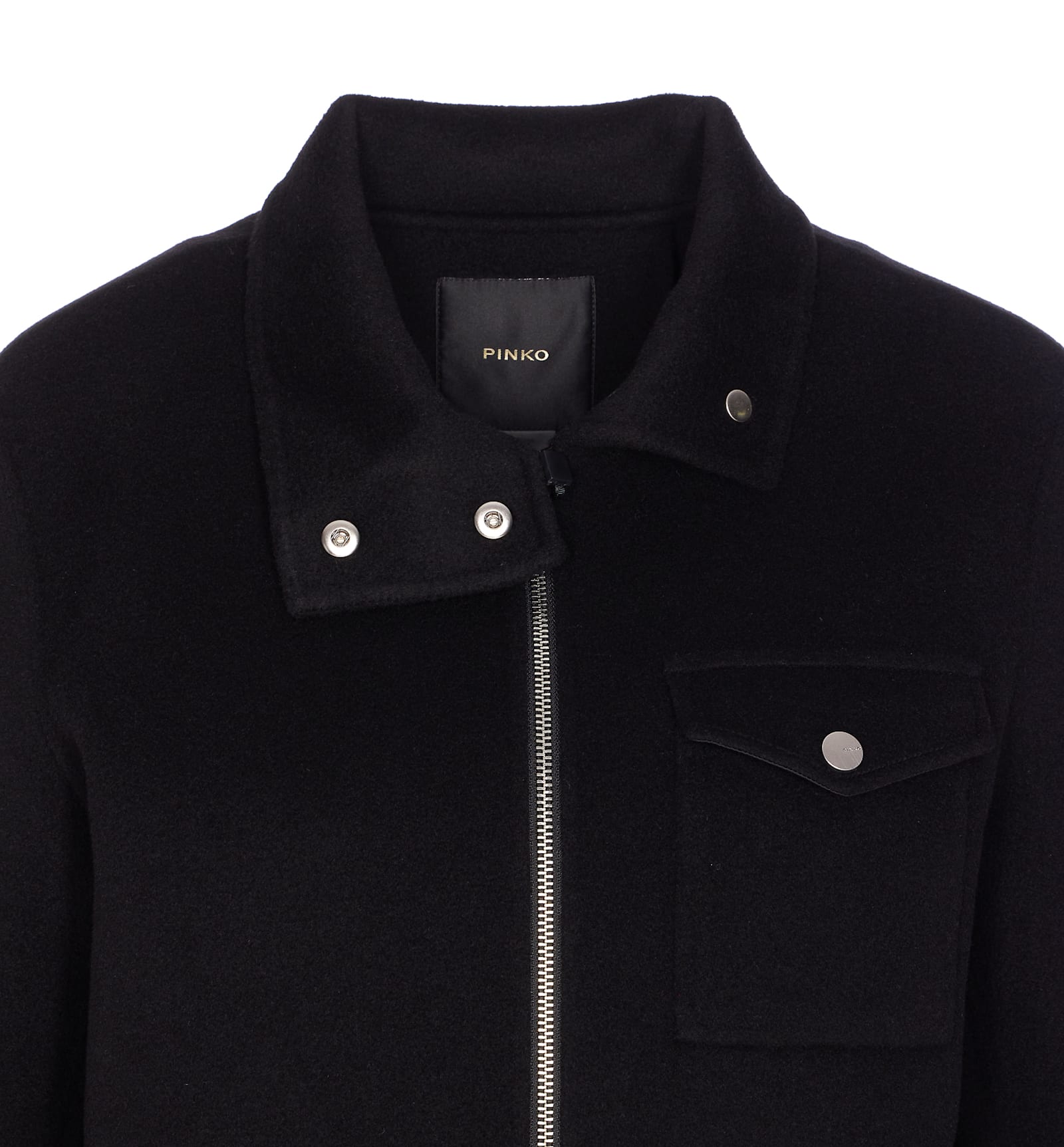 Pinko Zip-front Cropped Jacket In Black