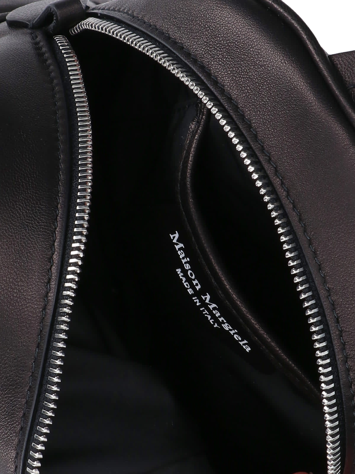Maison Margiela Quilted Leather Mini Backpack With Front Pocket In Black