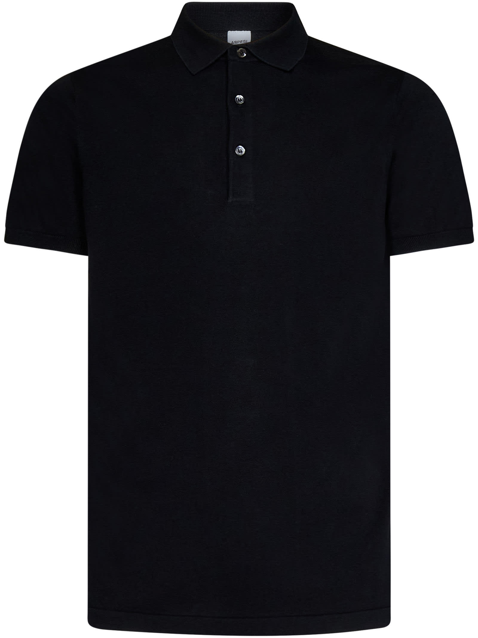 Shop Aspesi Polo Shirt In Black