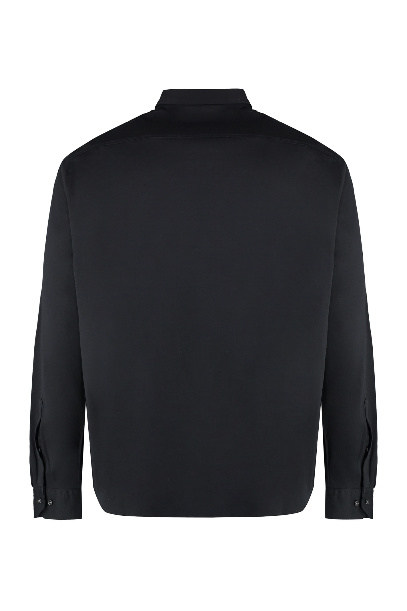 Shop Hugo Boss Button Down Collar Cotton Shirt In Black