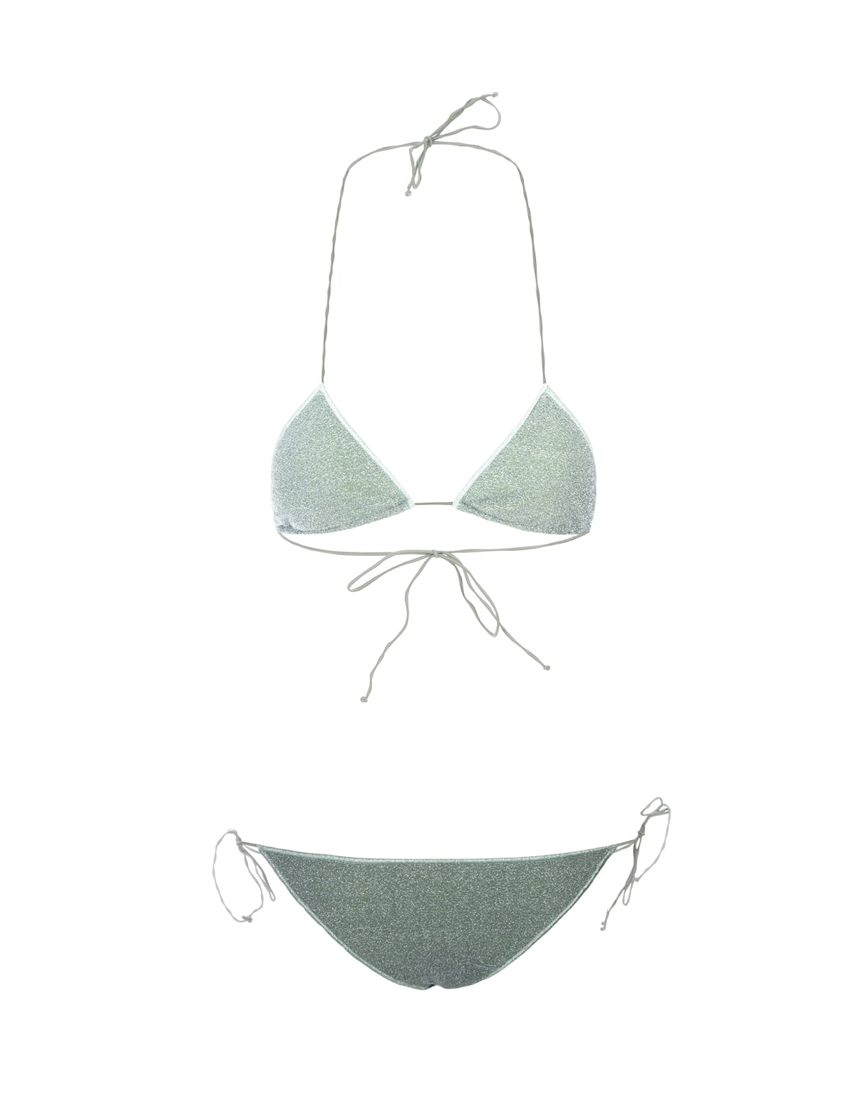 Shop Oseree Aqua Lumiere Lurex Bikini In Green