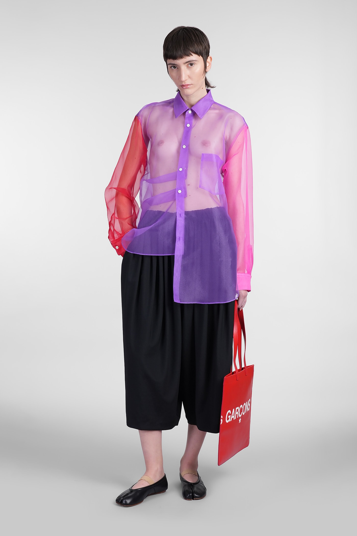 Shop Comme Des Garçons Shirt In Viola Polyester
