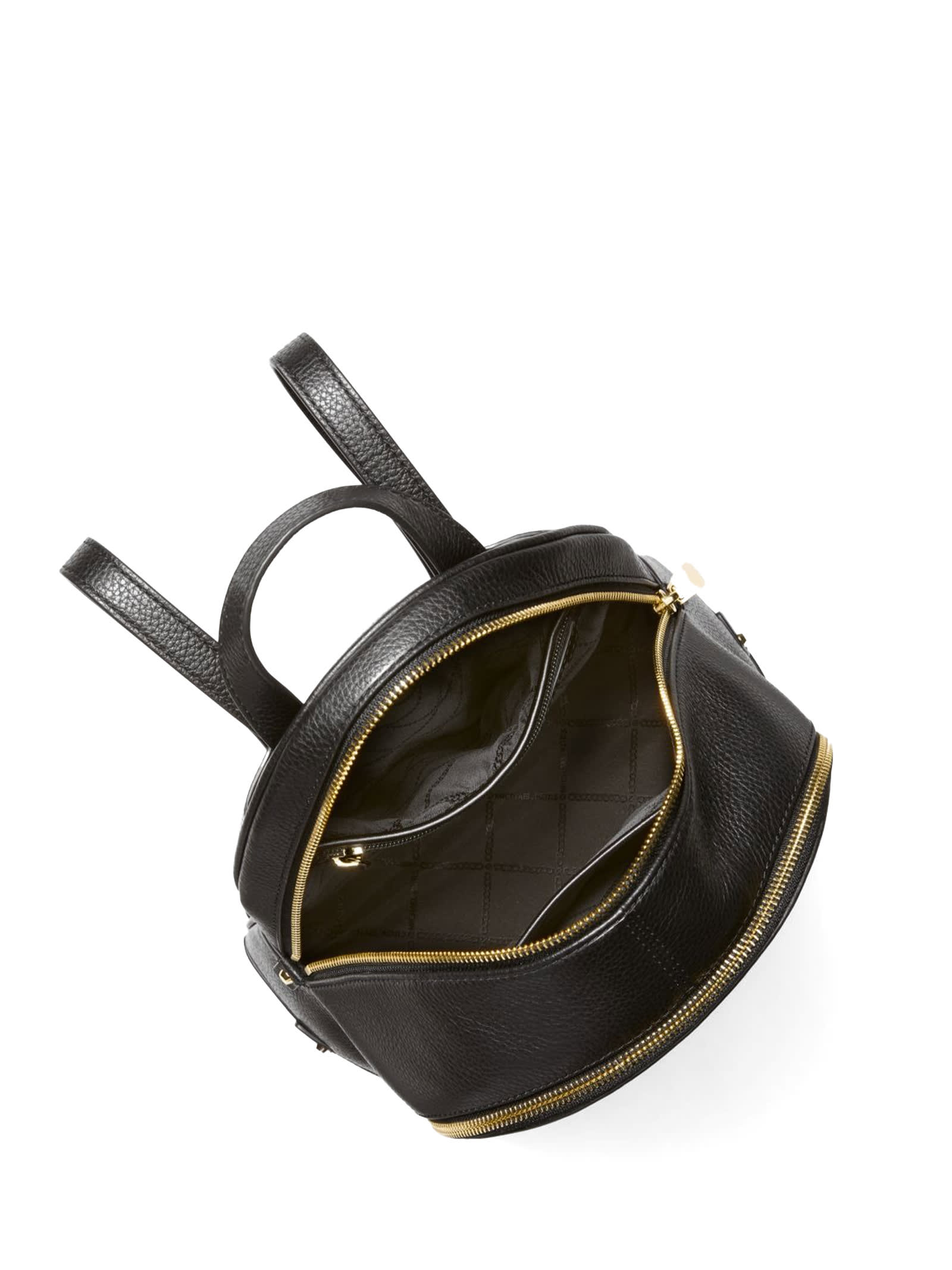 Shop Michael Kors Rhea Medium Leather Backpack In Black