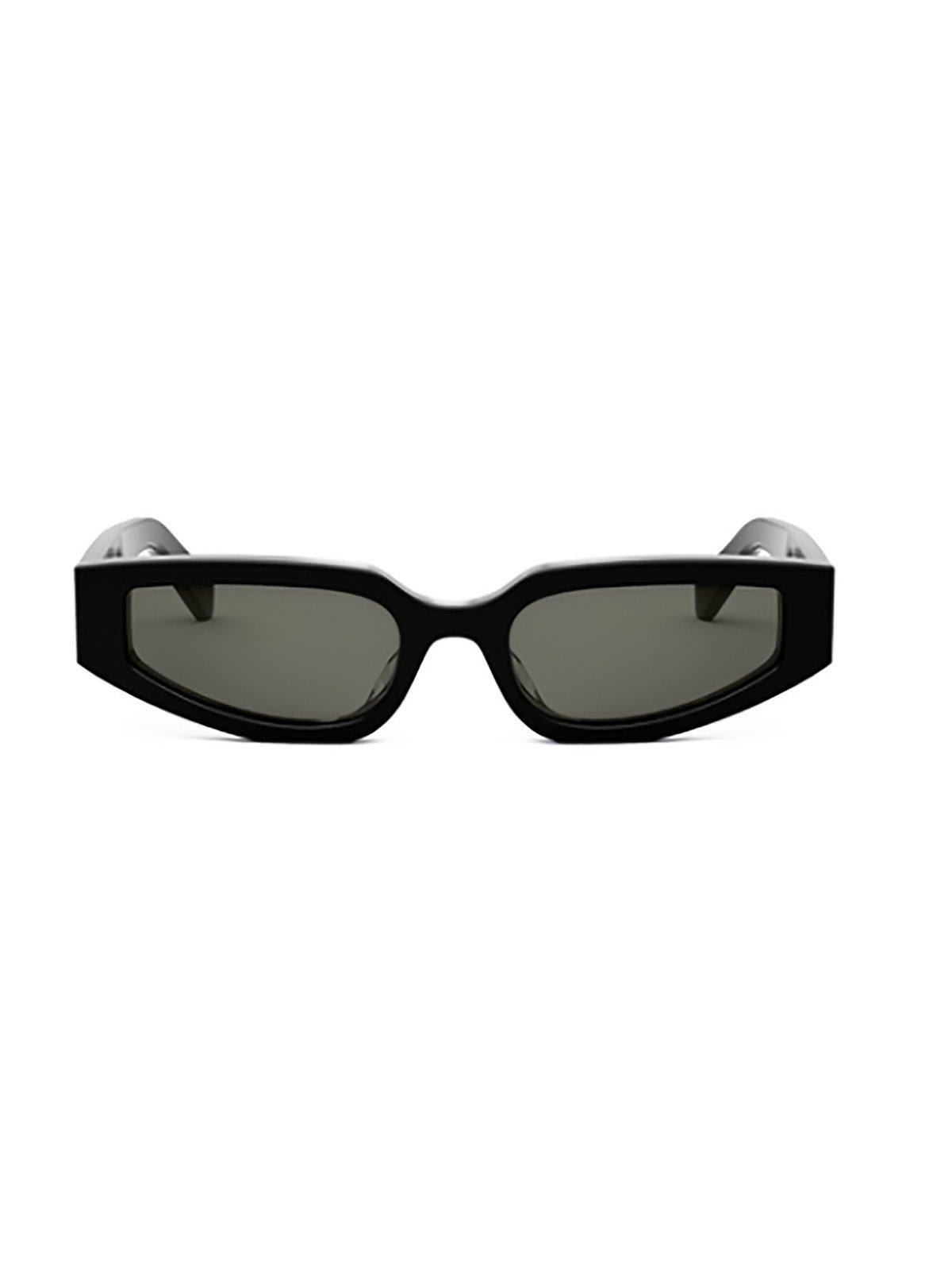 Shop Celine Eyewear Rectangle Framed Sunglasses In 01a