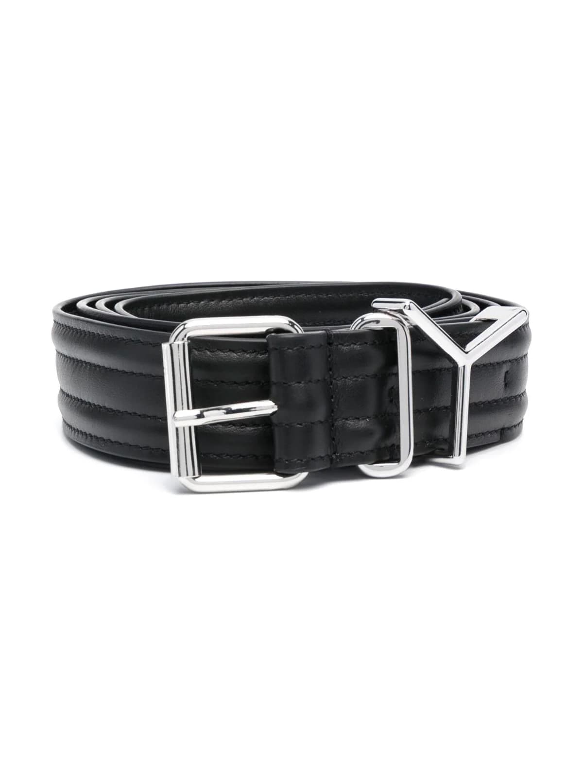 Y/project Wire Y Leather Belt In Black Silver | ModeSens