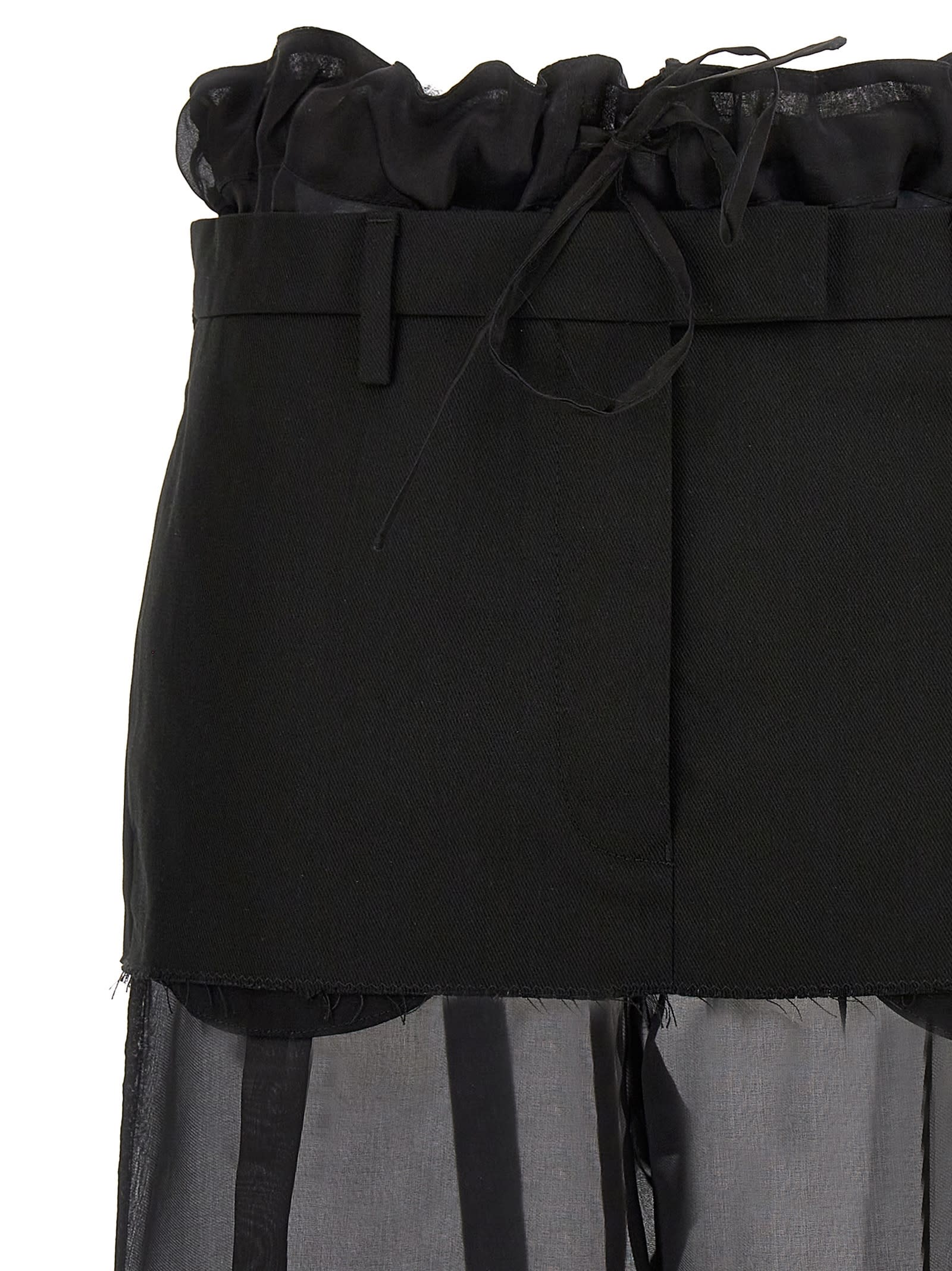 Shop Maison Margiela Layered Effect Trouser Skirt In Black