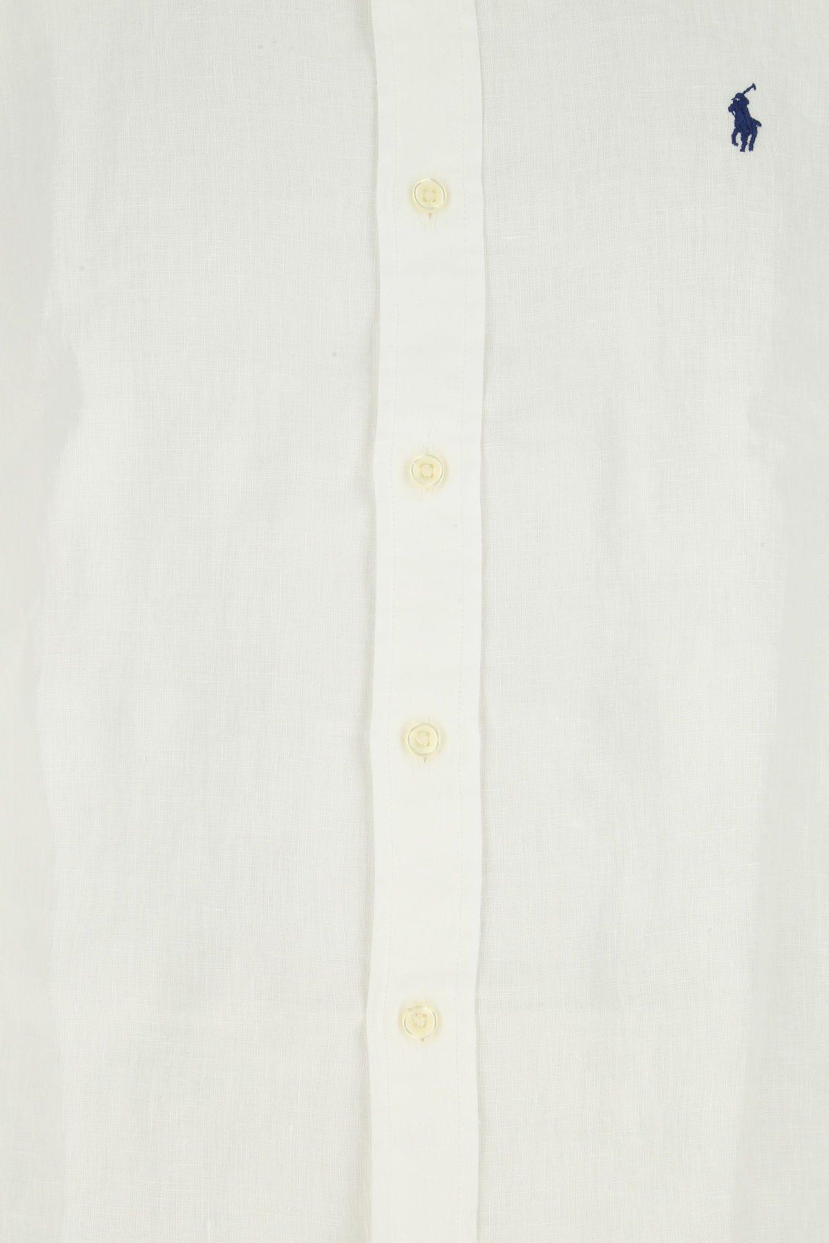 Shop Polo Ralph Lauren White Linen Shirt