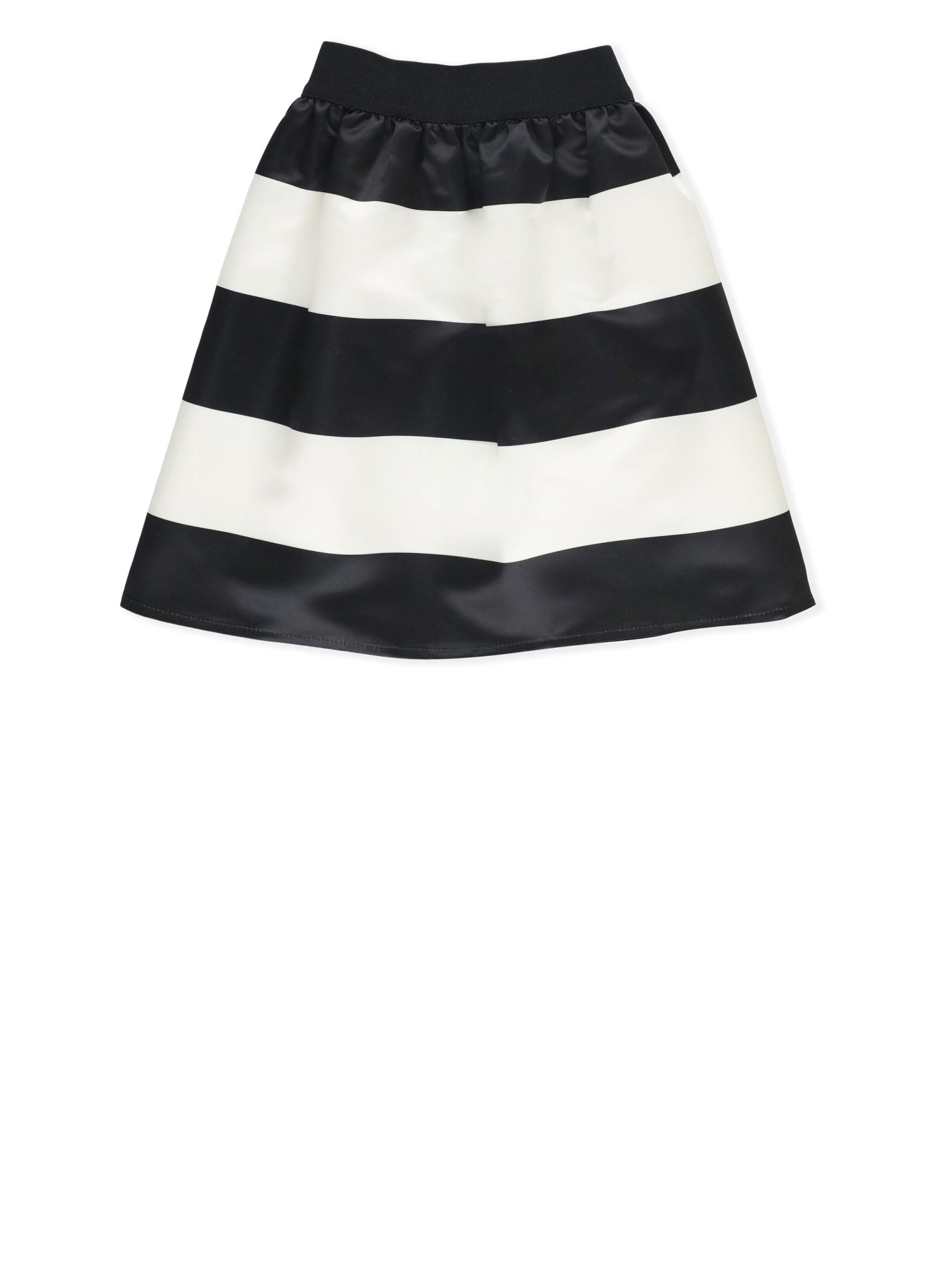Shop Twinset Satin Striped Skirt In Multicolour