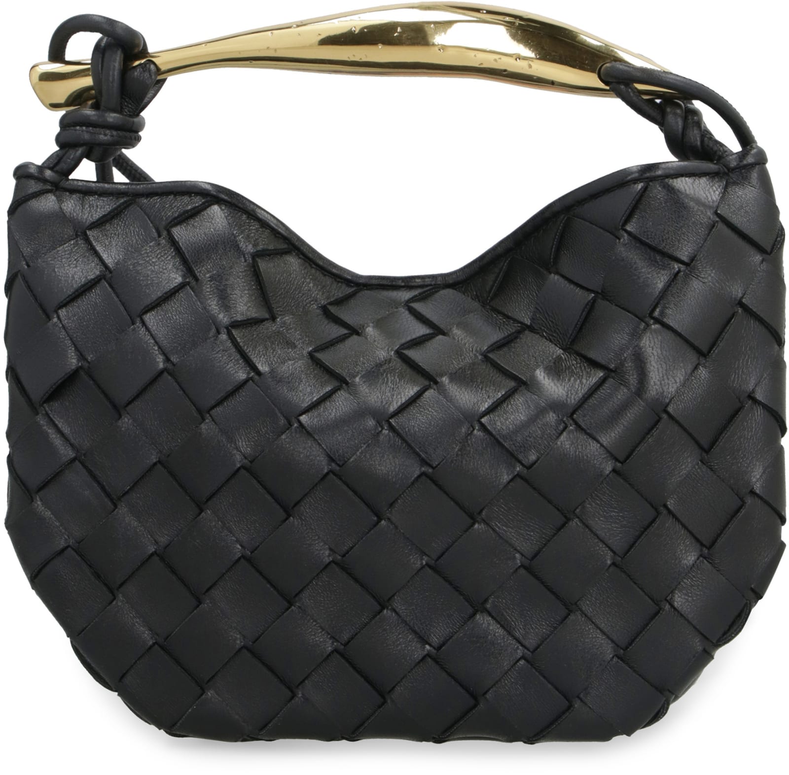 Shop Bottega Veneta Mini Sardine Leather Crossbody Bag In Black
