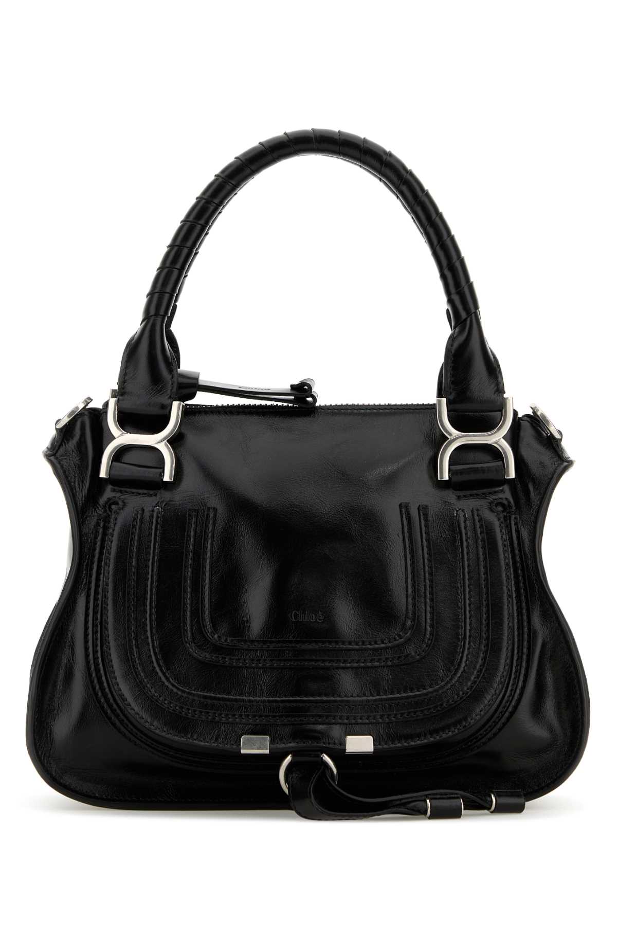 Chloé Black Leather Small Marcie Handbag