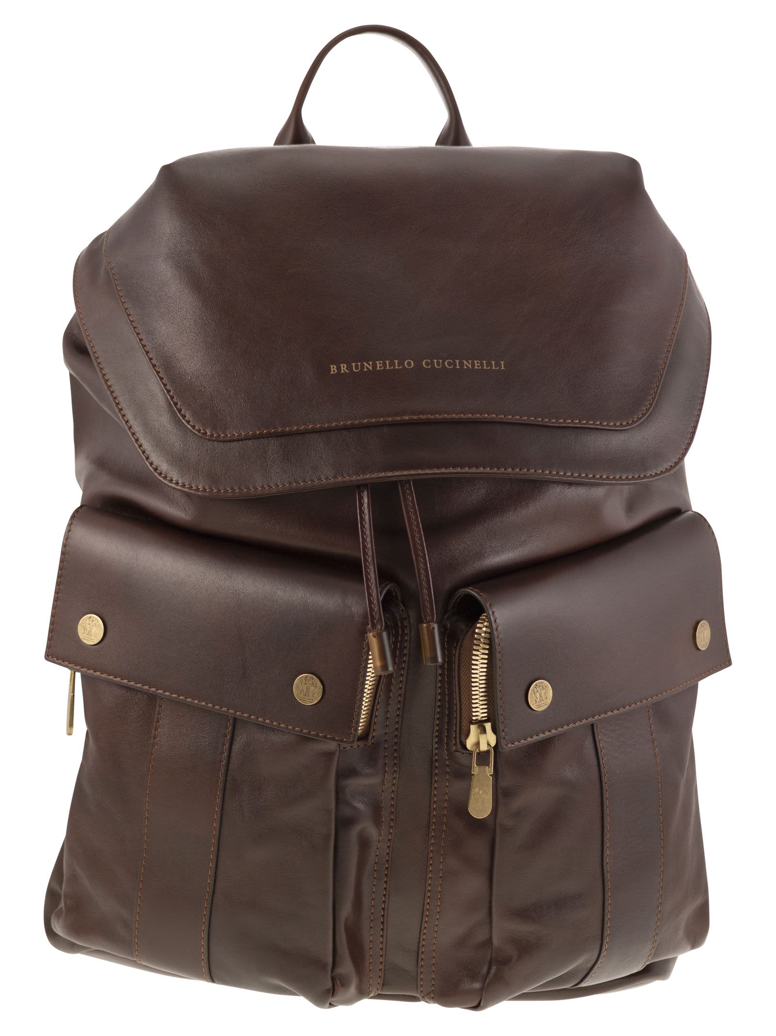 Shop Brunello Cucinelli Leather Backpack In Burgundy