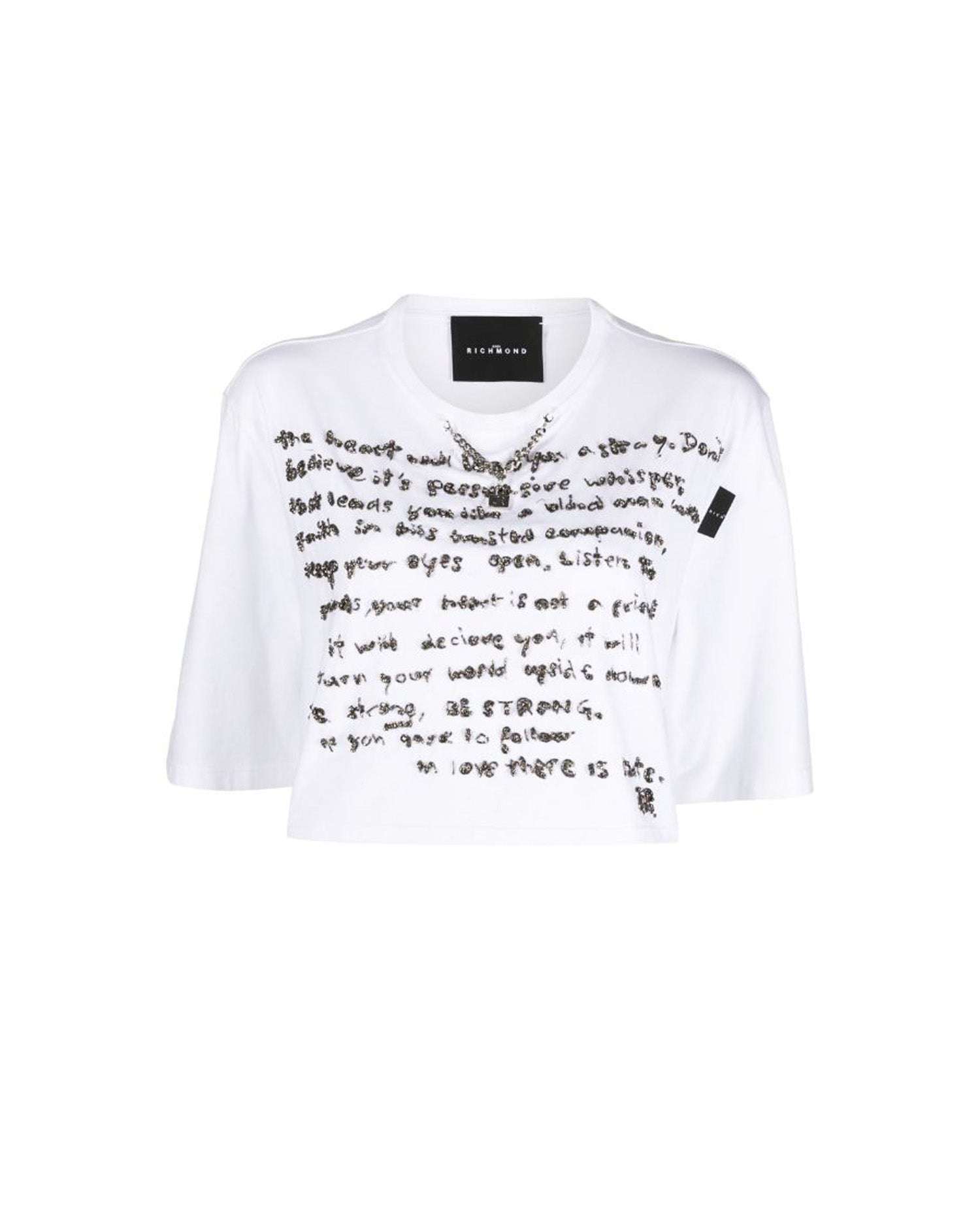 John Richmond T-shirt With Print On The Front In Bianco