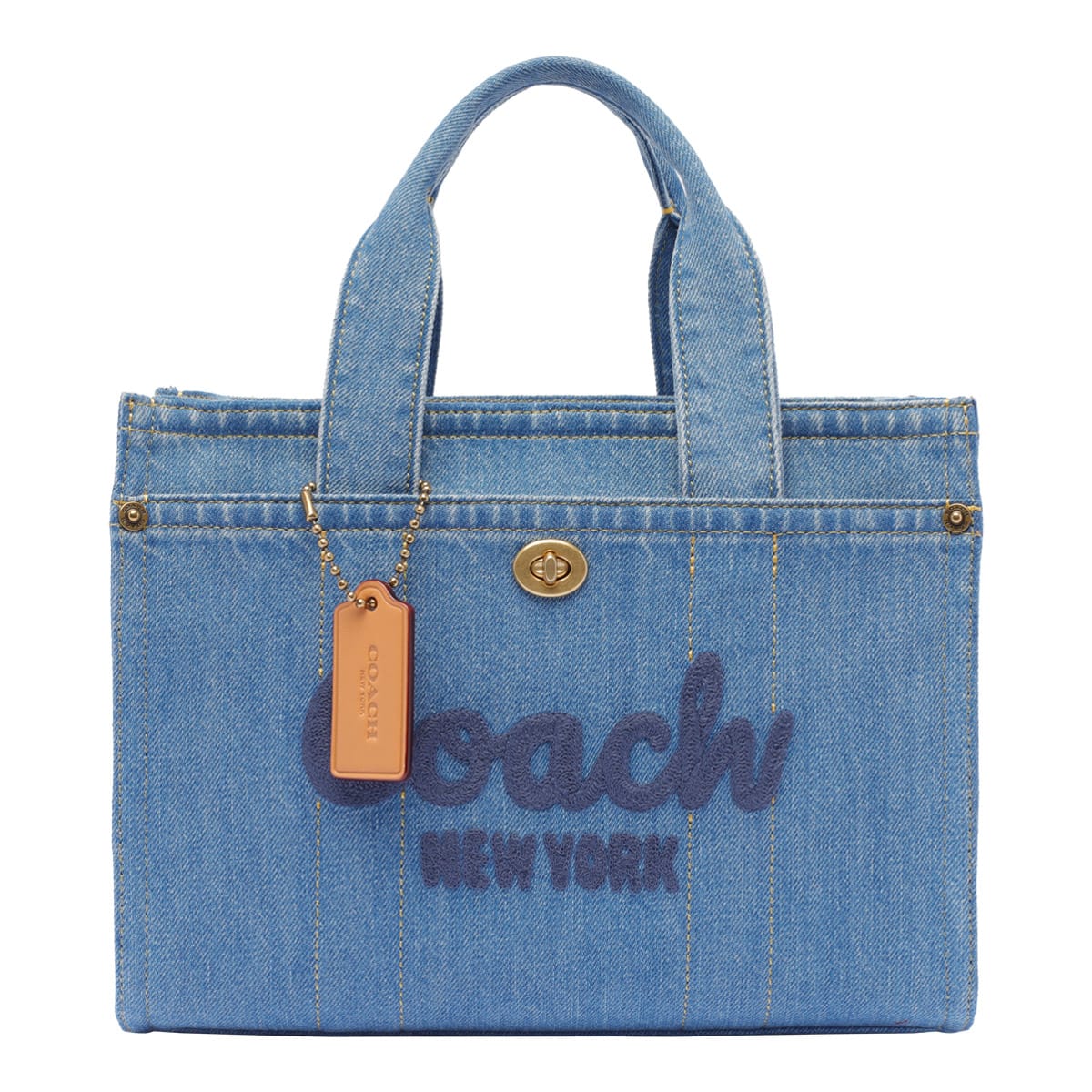 Large Denim Cargo Tote Bag