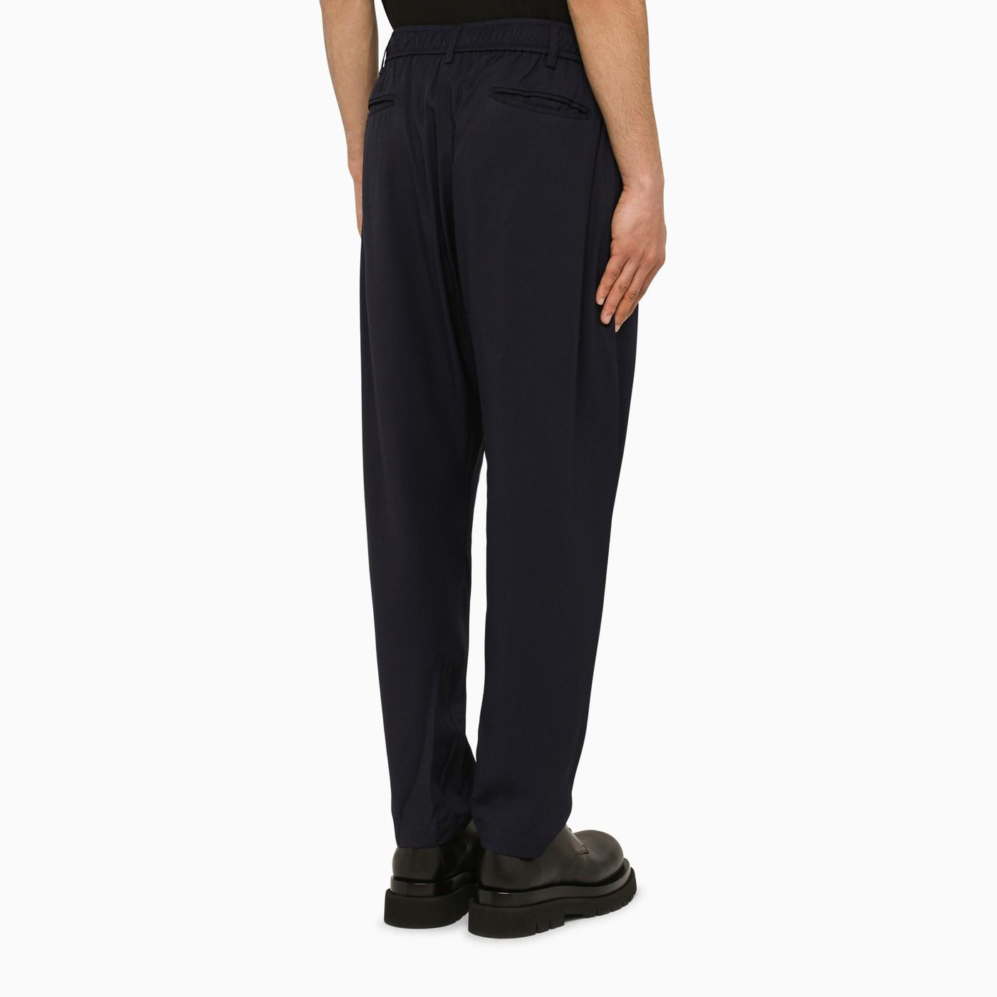 Shop 4sdesigns Regular Navy Cotton Trousers