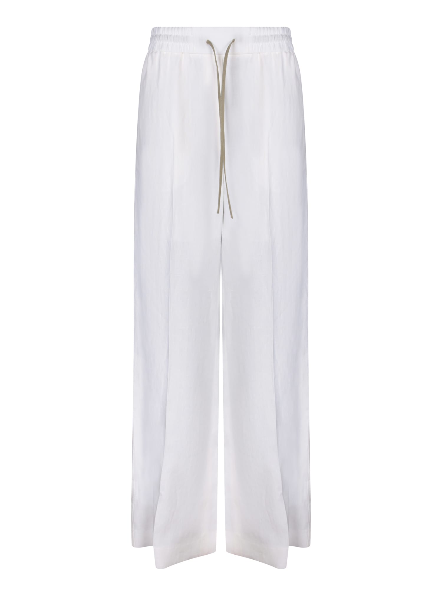Wide-fit Cream Trousers