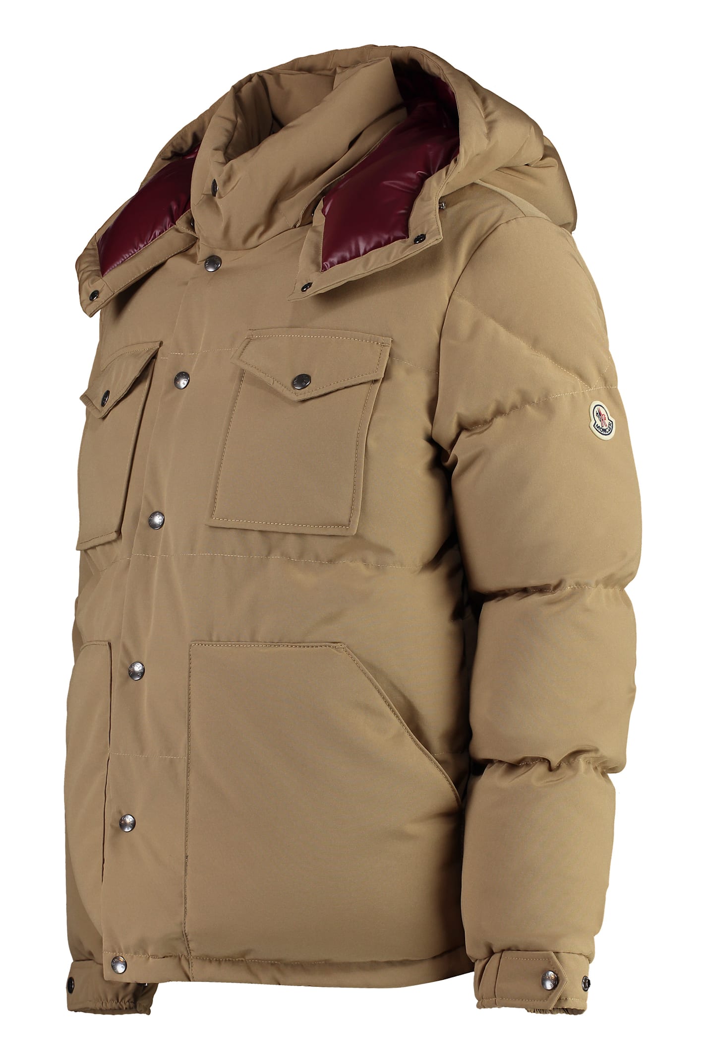 Moncler Down Jacket In Brown