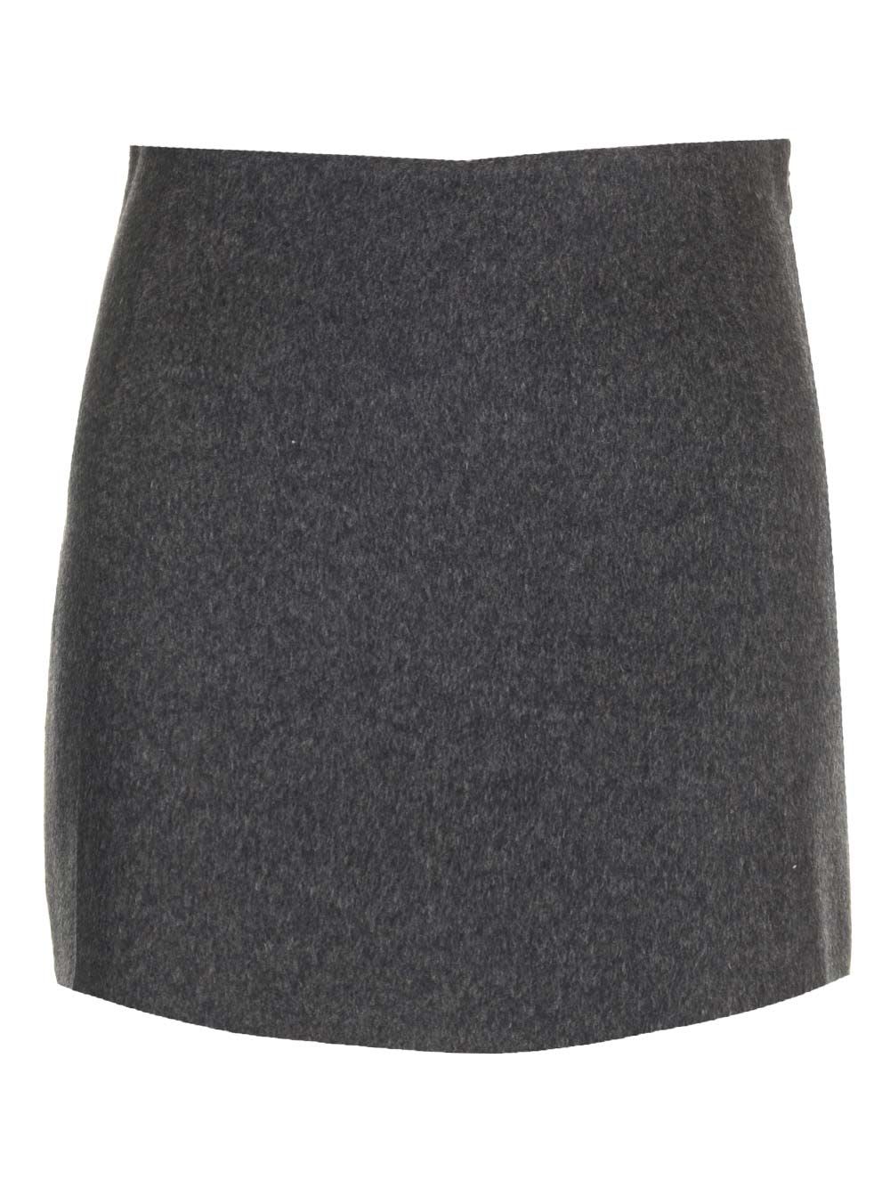 Shop P.a.r.o.s.h Wool Mini Skirt In Grey