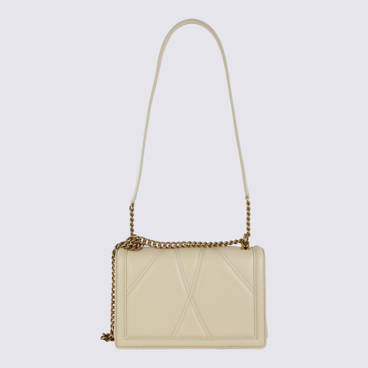 Shop Dolce & Gabbana Cream Leather Crossbody Bag In Burro