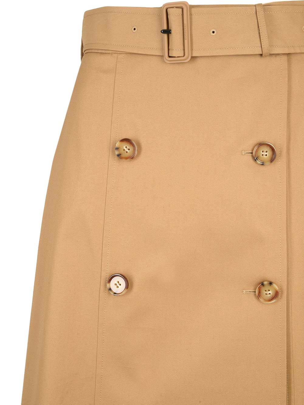 Burberry Baleigh Button-front Belted Midi Skirt In Beige