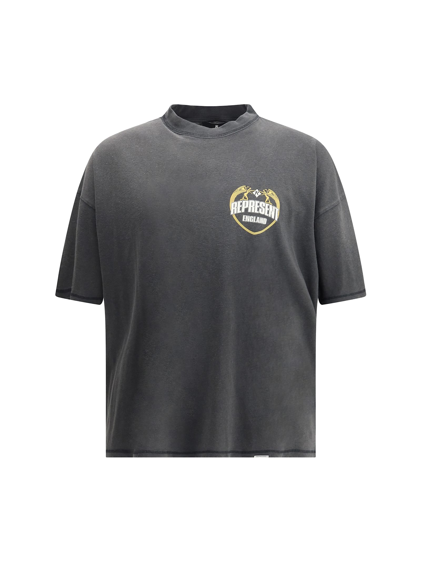 Represent Graphic Print Crew Neck Short Sleeve T-shirt In Black