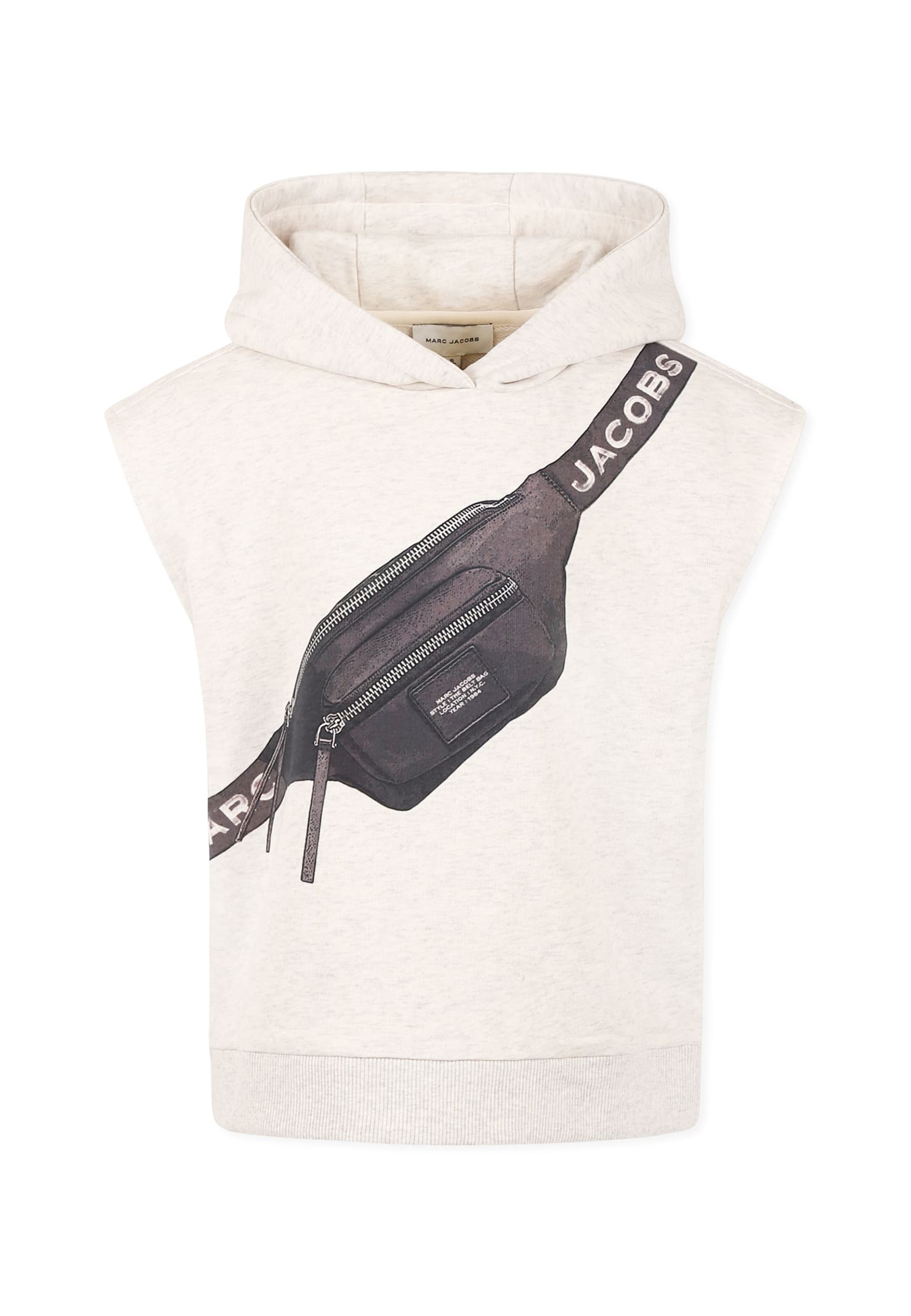 Marc Jacobs Beige Sweatshirt For Boy With Pouch Print In Beige