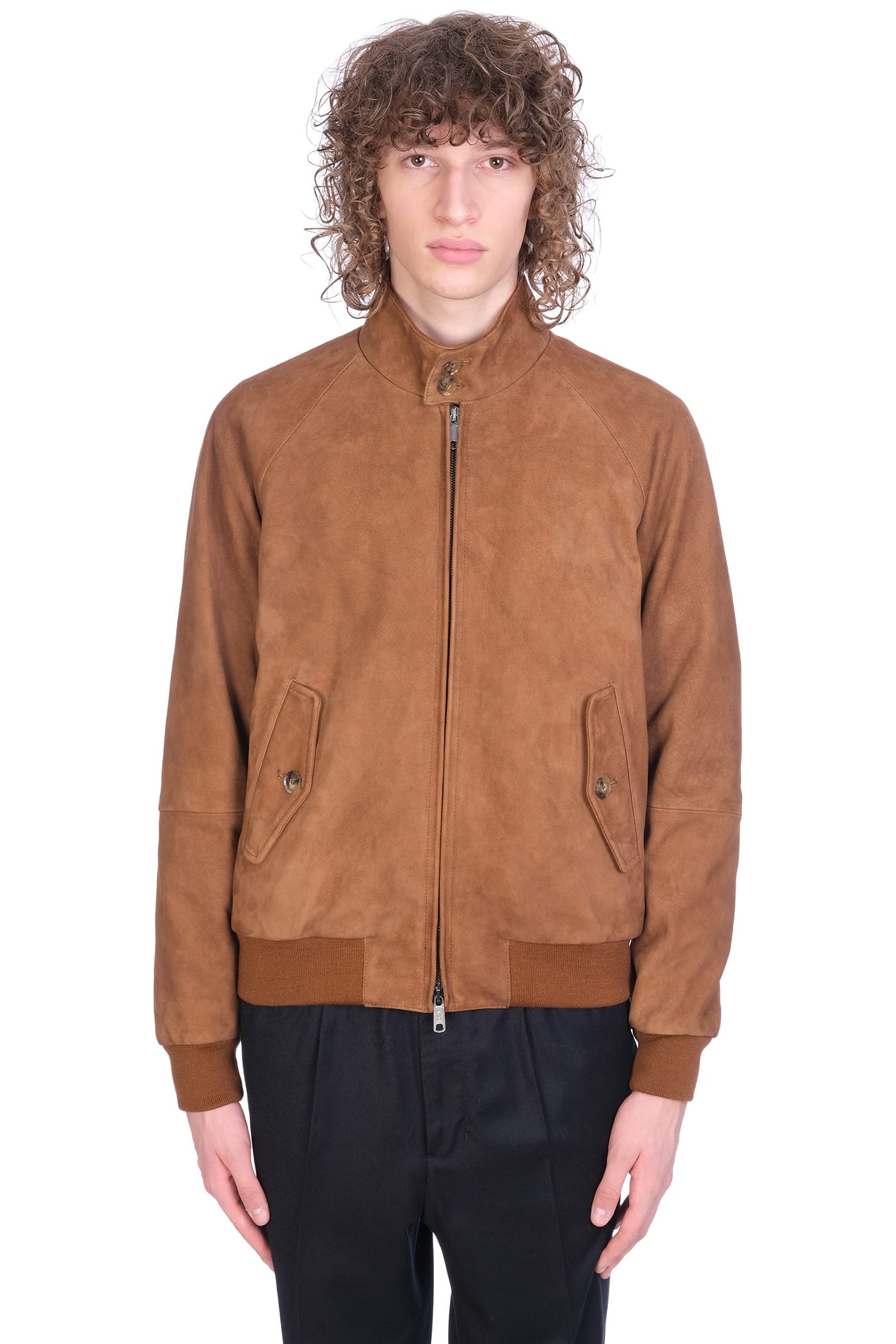 Baracuta Bomber In Brown Leather