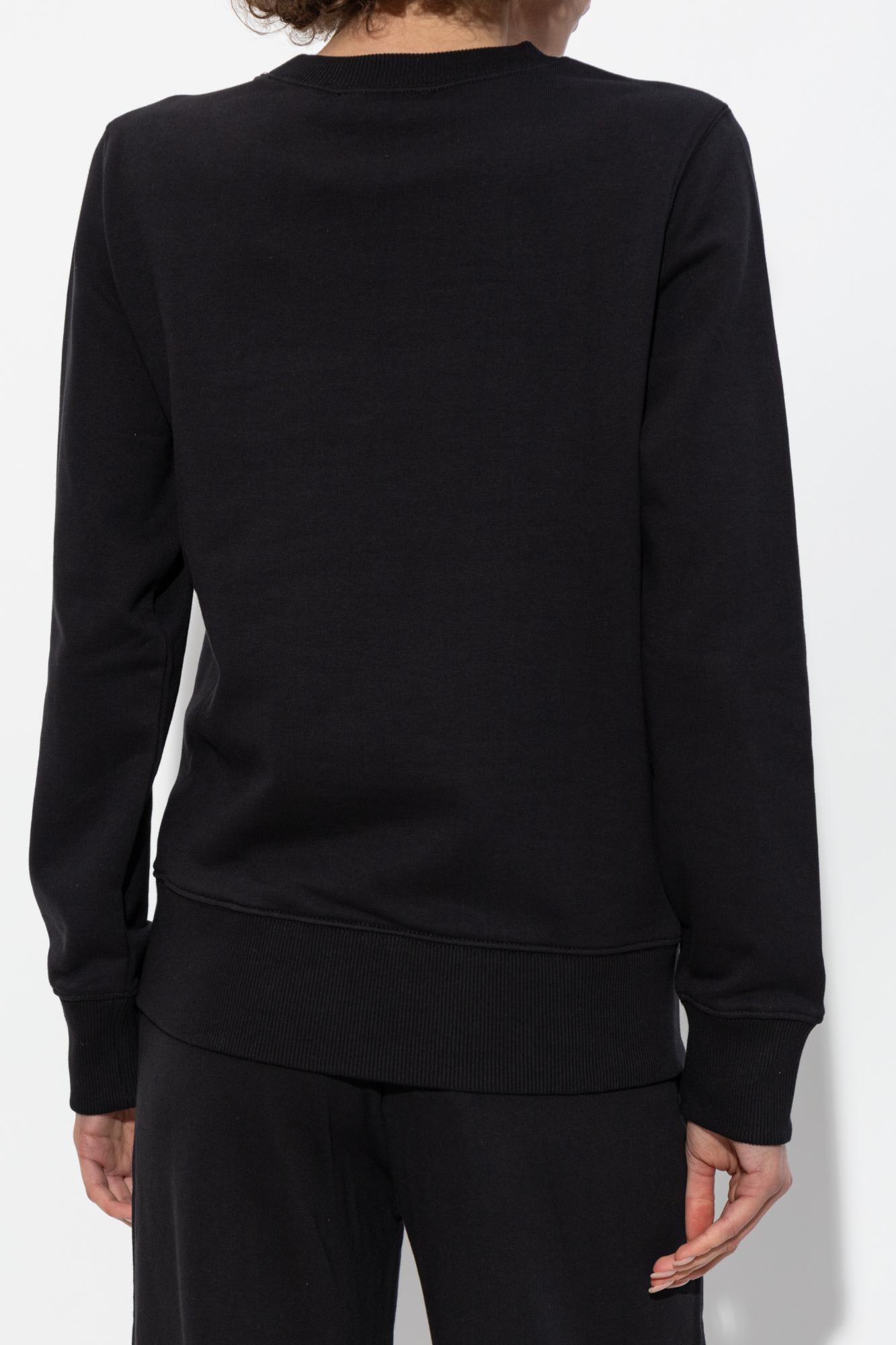 Versace Jeans Couture Cropped Fit Sweatshirt With Bold Logo Detail In Black
