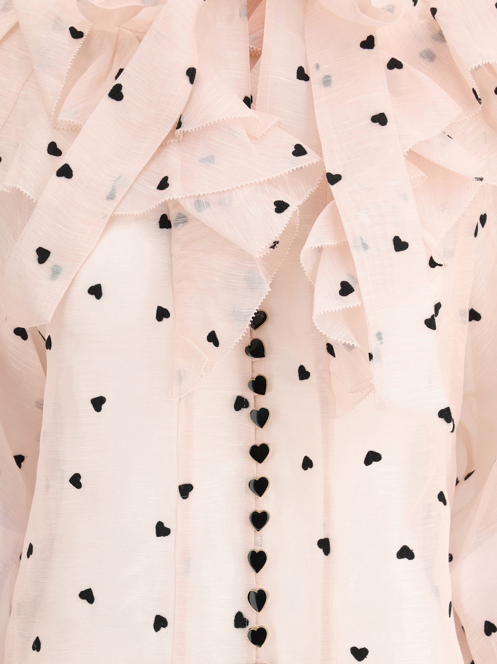 Shop Zimmermann Crush Blouse In Pink Hearts