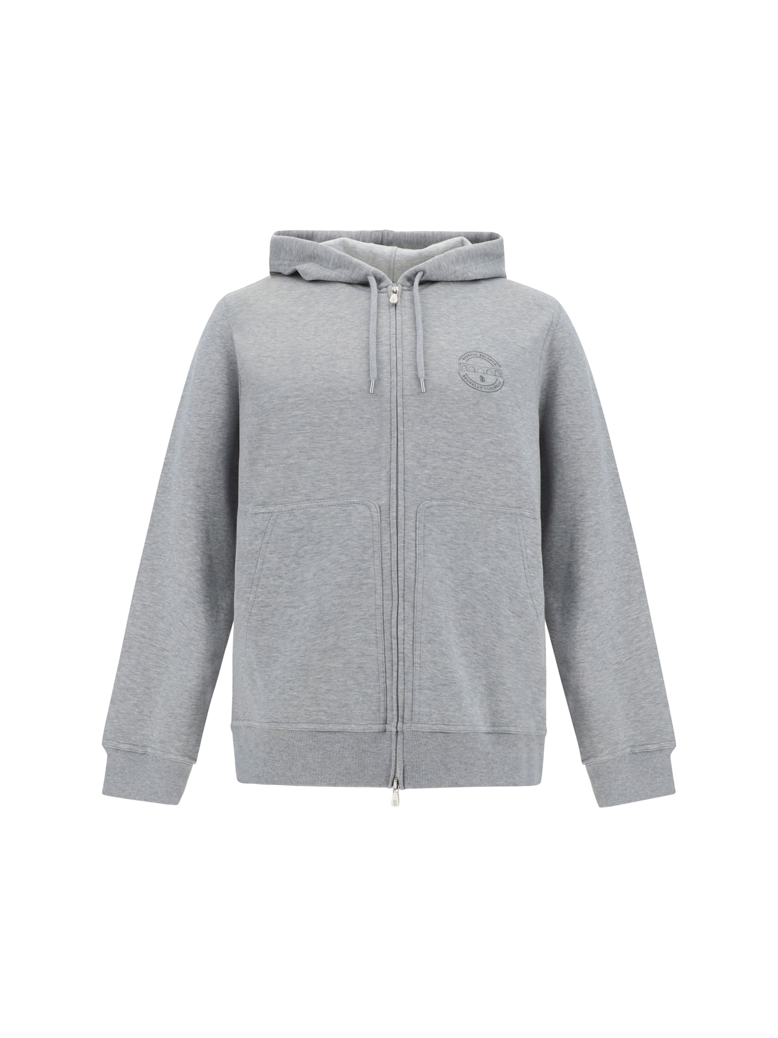 Shop Brunello Cucinelli Hoodie In Grigio Medio+piombo