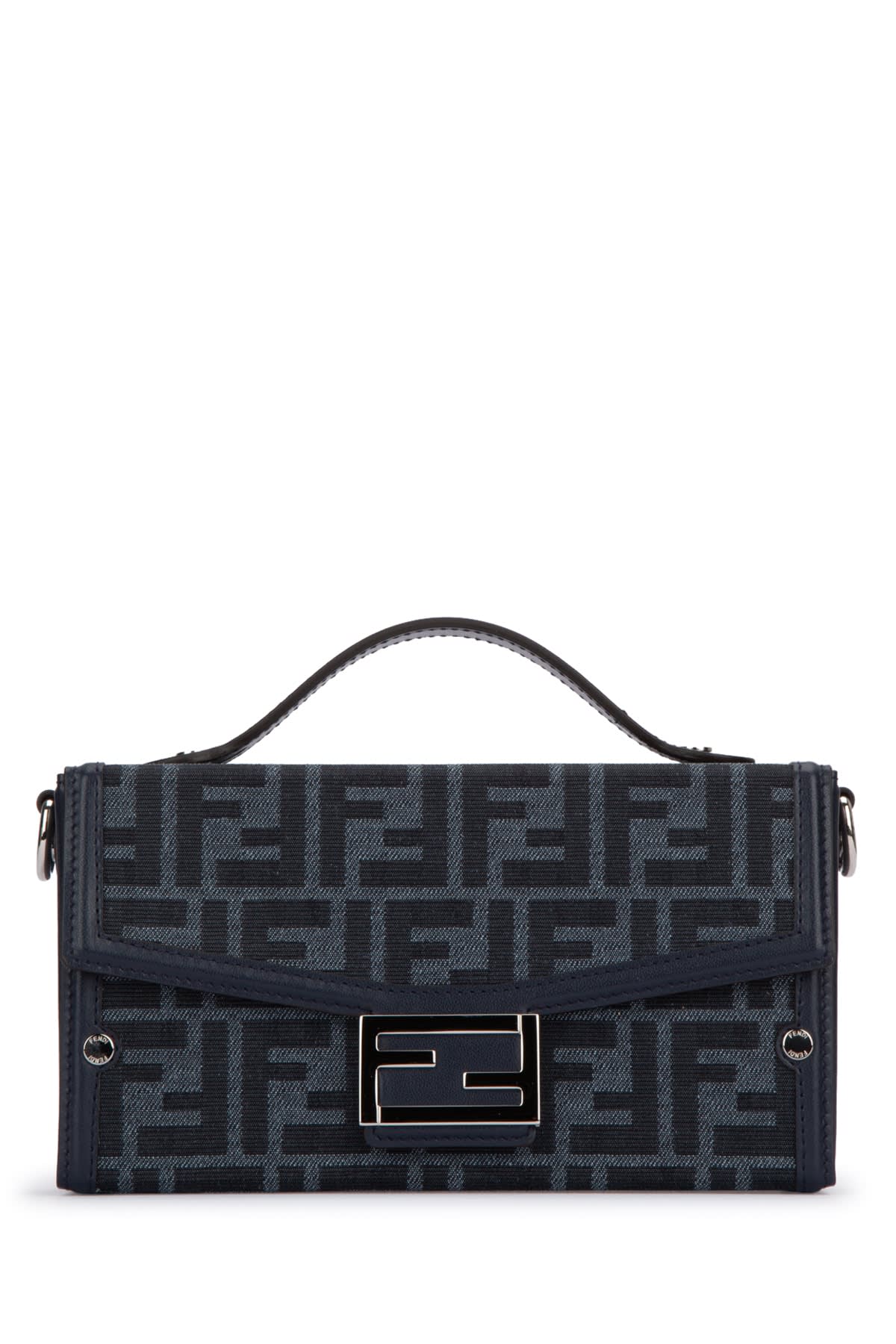 Shop Fendi Baguette Soft T Jacquard Ff 19 In Denimblubluscrp