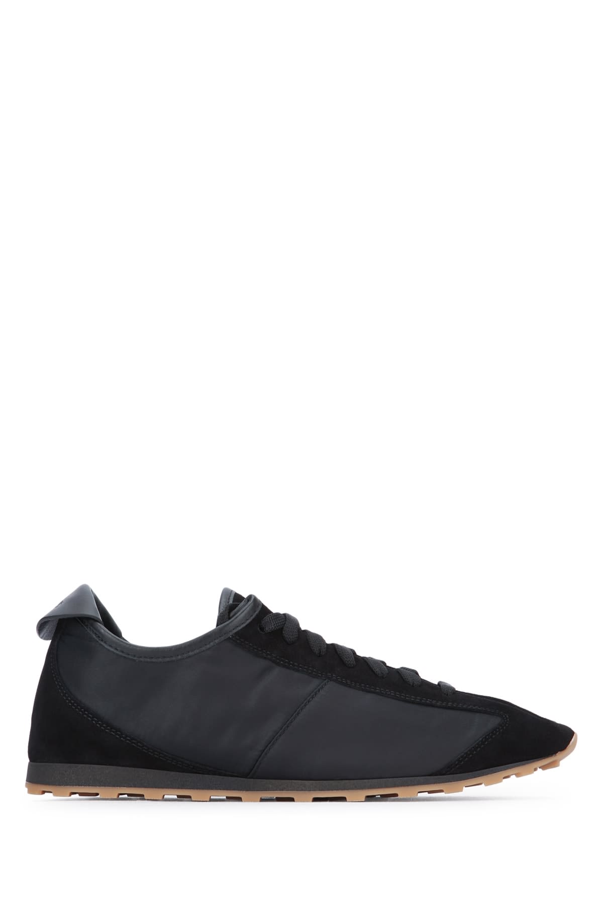 Jacquemus Smooth Suede-textured Sneakers With Contrasting Rubber Sole In Black