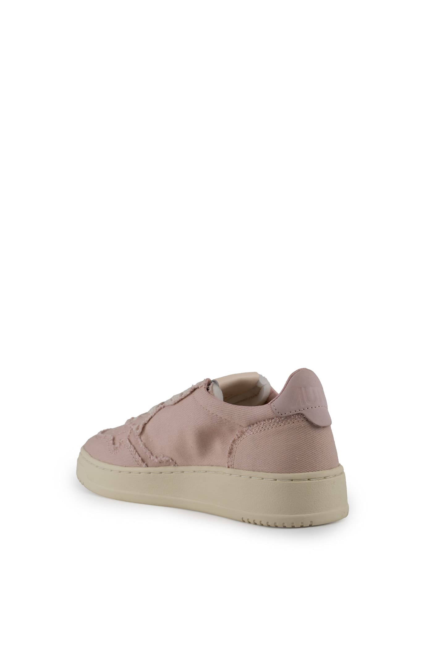 Autry Medalist Low Sneakers In Denim In Peach Whip