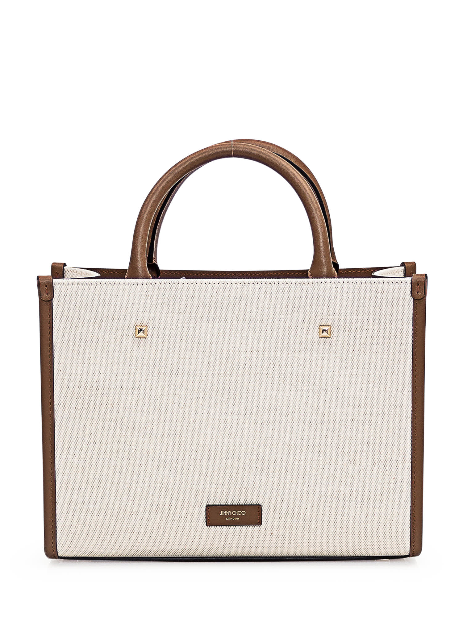 Shop Jimmy Choo Avenue S Tote Bag In Natural/taupe/dark Tan/light Gold