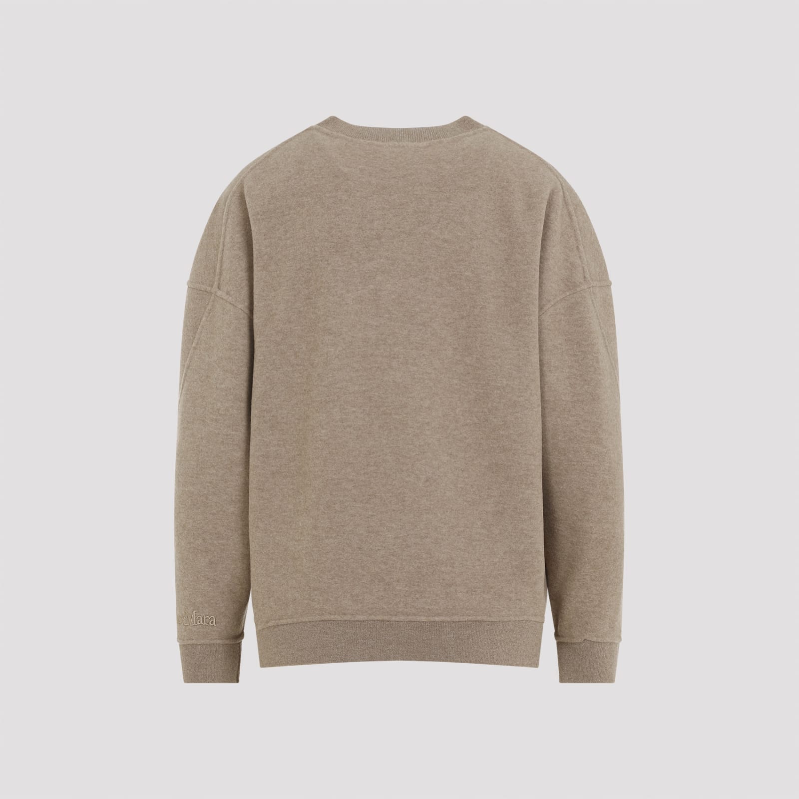 Shop Max Mara Elvira Wool Jersey Sweatshirt In Brown